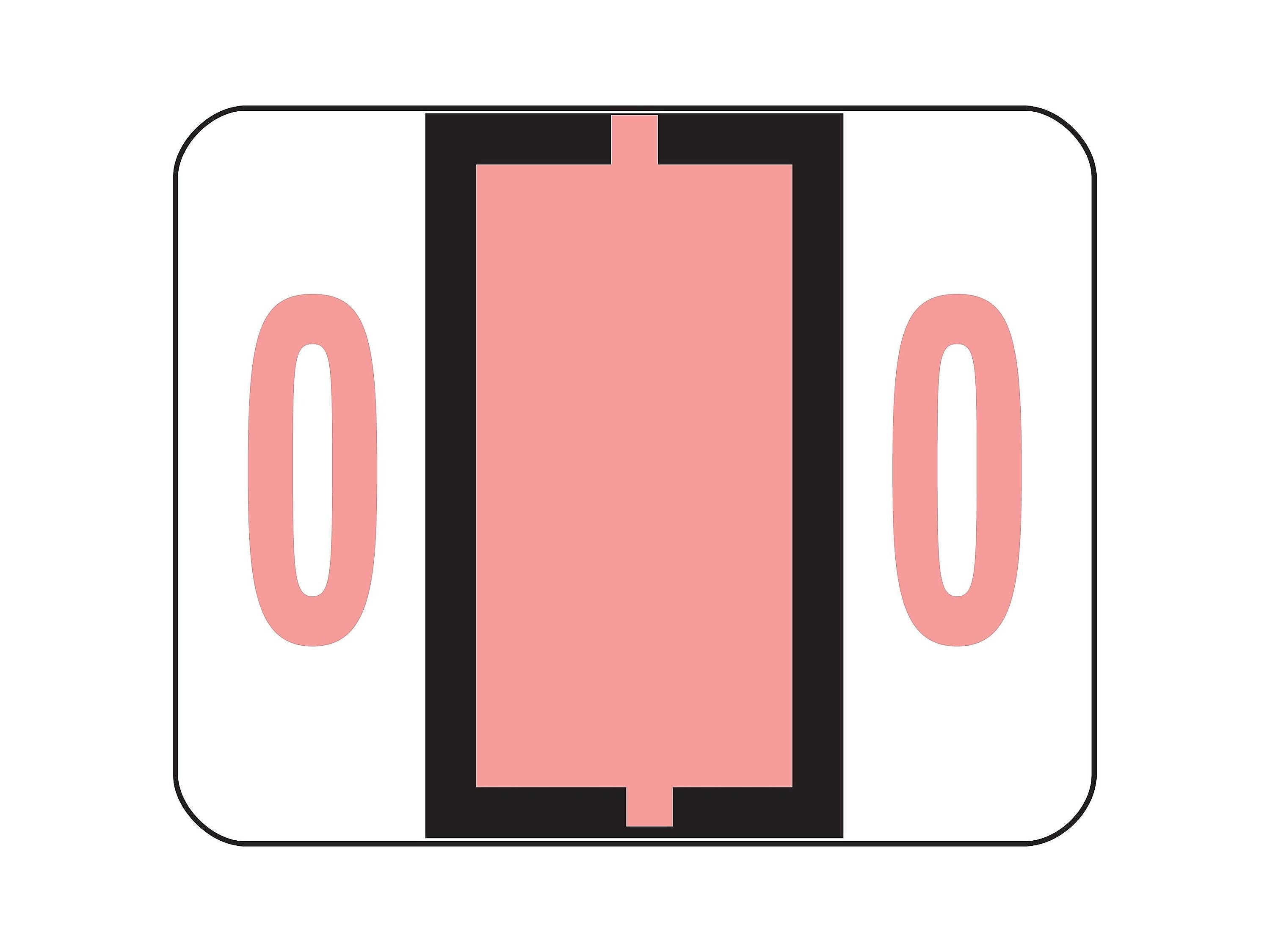 Smead BCCRN Color Coded Numeric Labels, 0, Pink, 500/Roll
