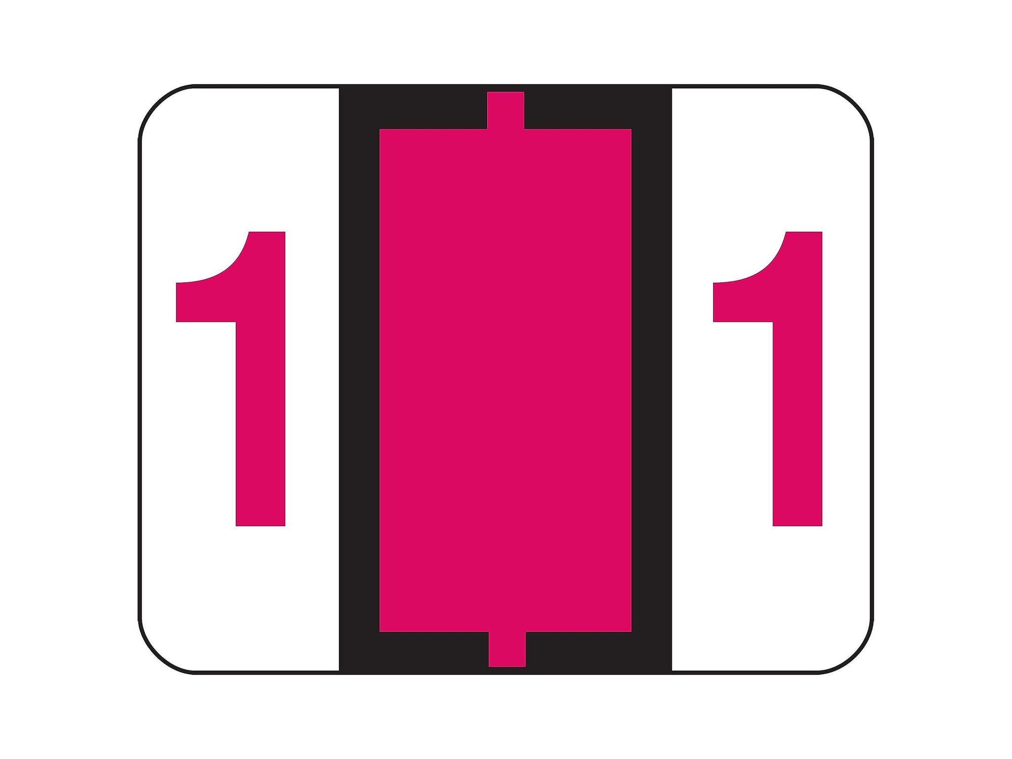 Smead BCCRN Color Coded Numeric Labels, 1, Red, 500/Roll