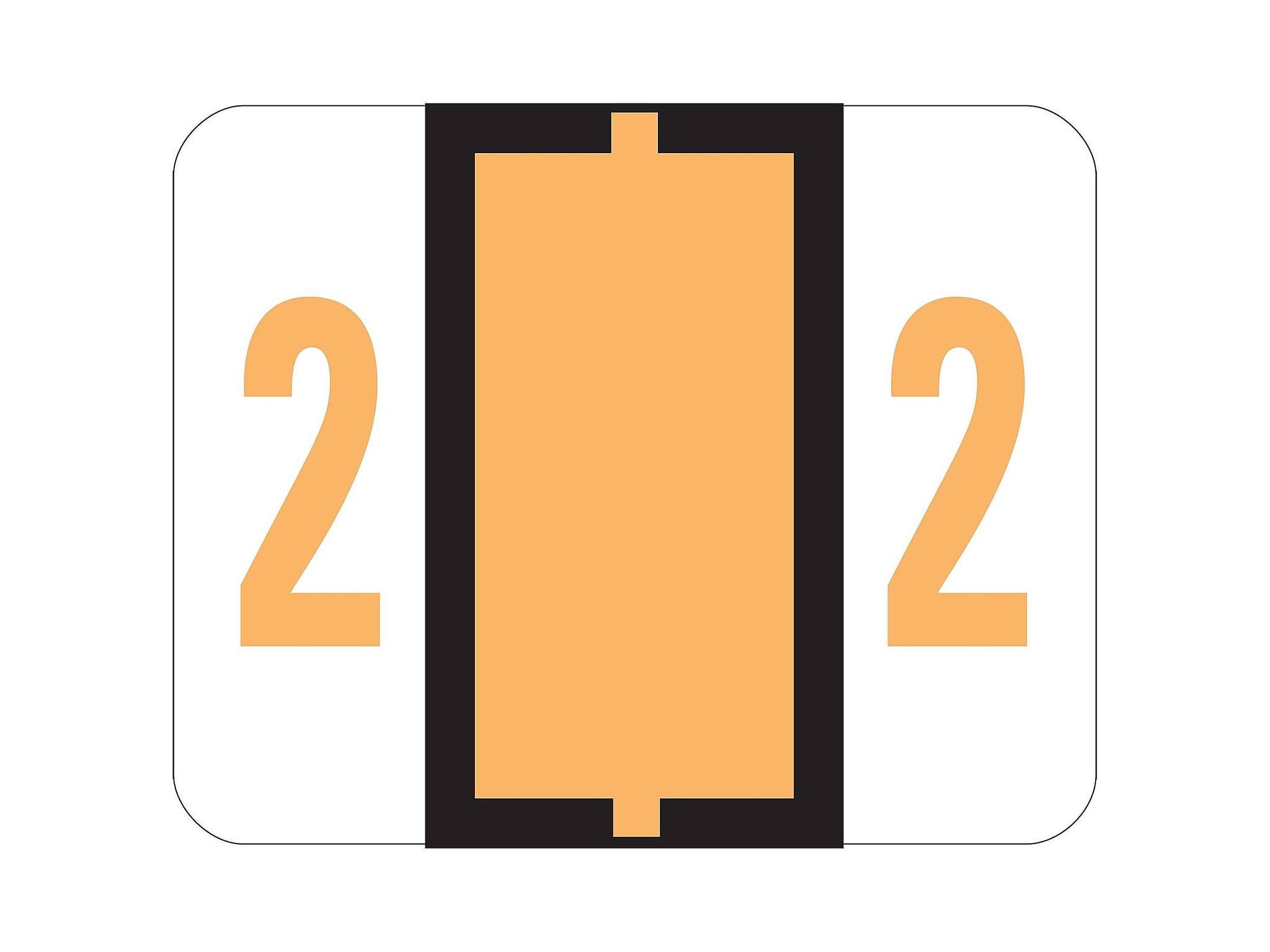 Smead BCCRN Color Coded Numeric Labels, 2, Light Orange, 500/Roll