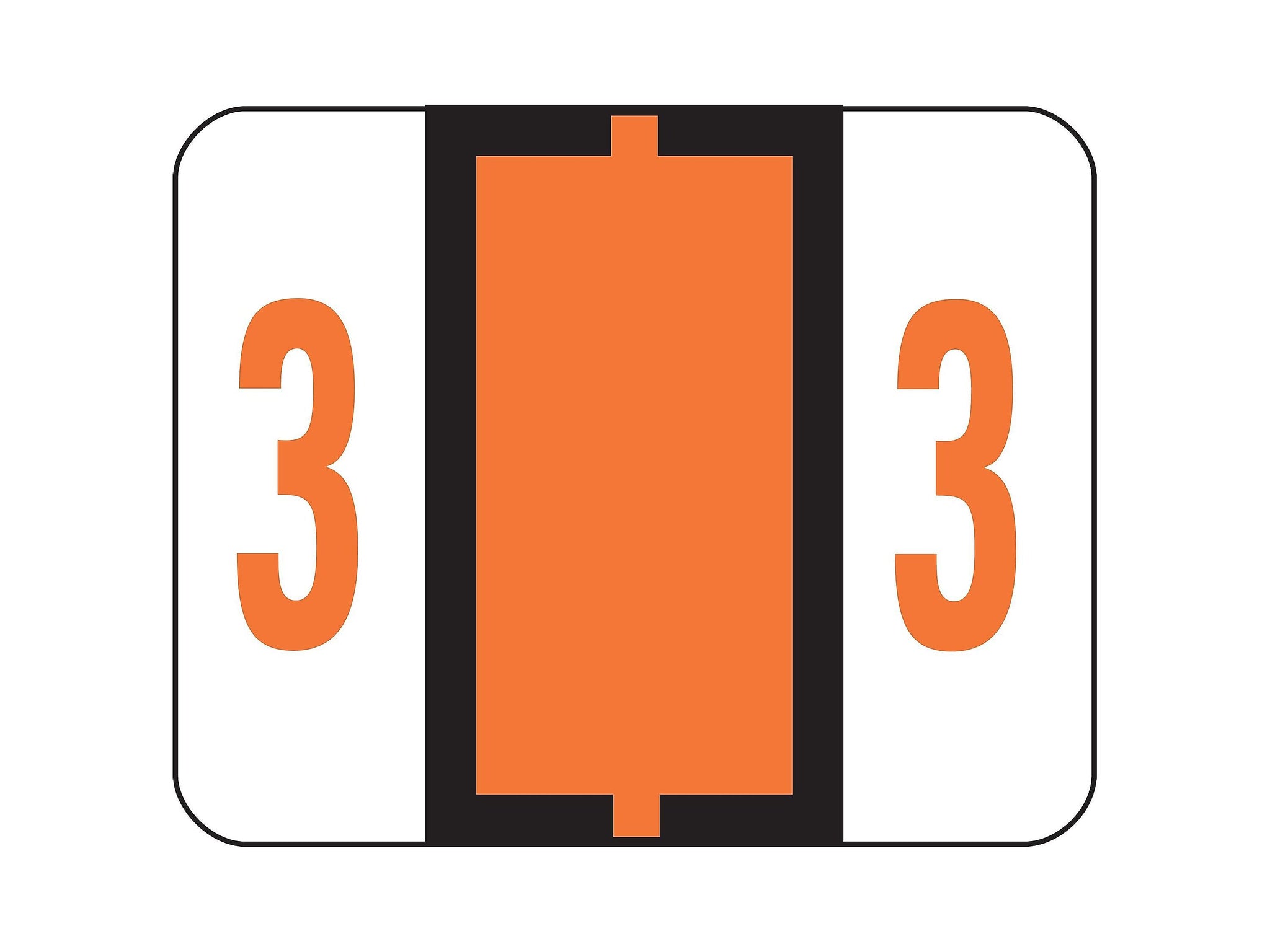 Smead BCCRN Color Coded Numeric Labels, 3, Dark Orange, 500/Roll