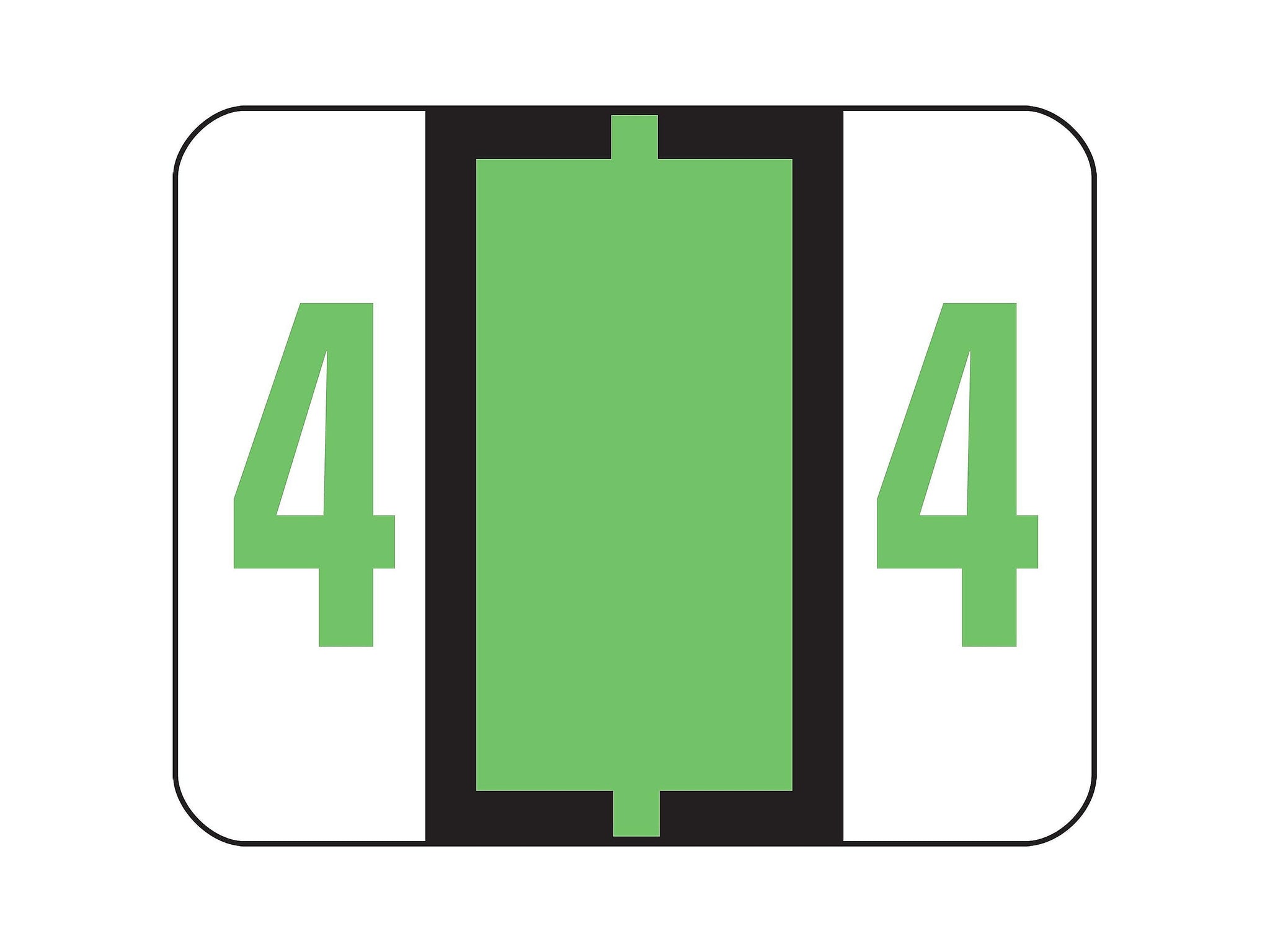 Smead BCCRN Color Coded Numeric Labels, 4,Light Green, 500/Roll
