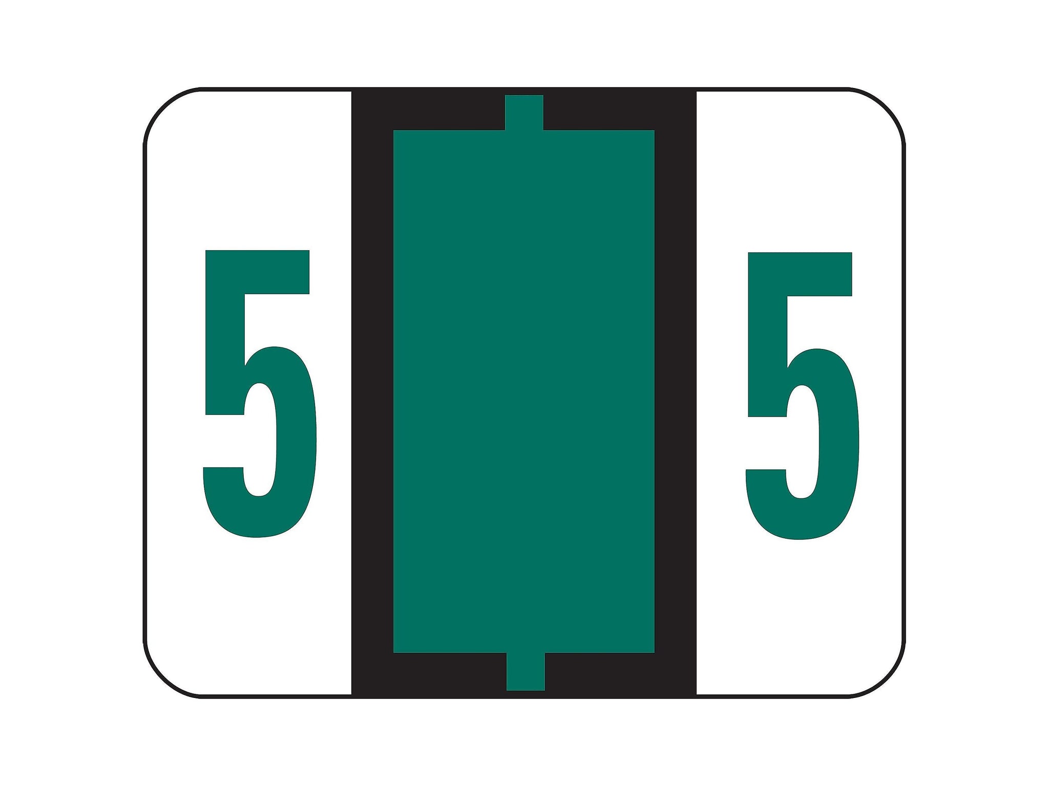 Smead BCCRN Color Coded Numeric Labels, 5, Dark Green, 500/Roll