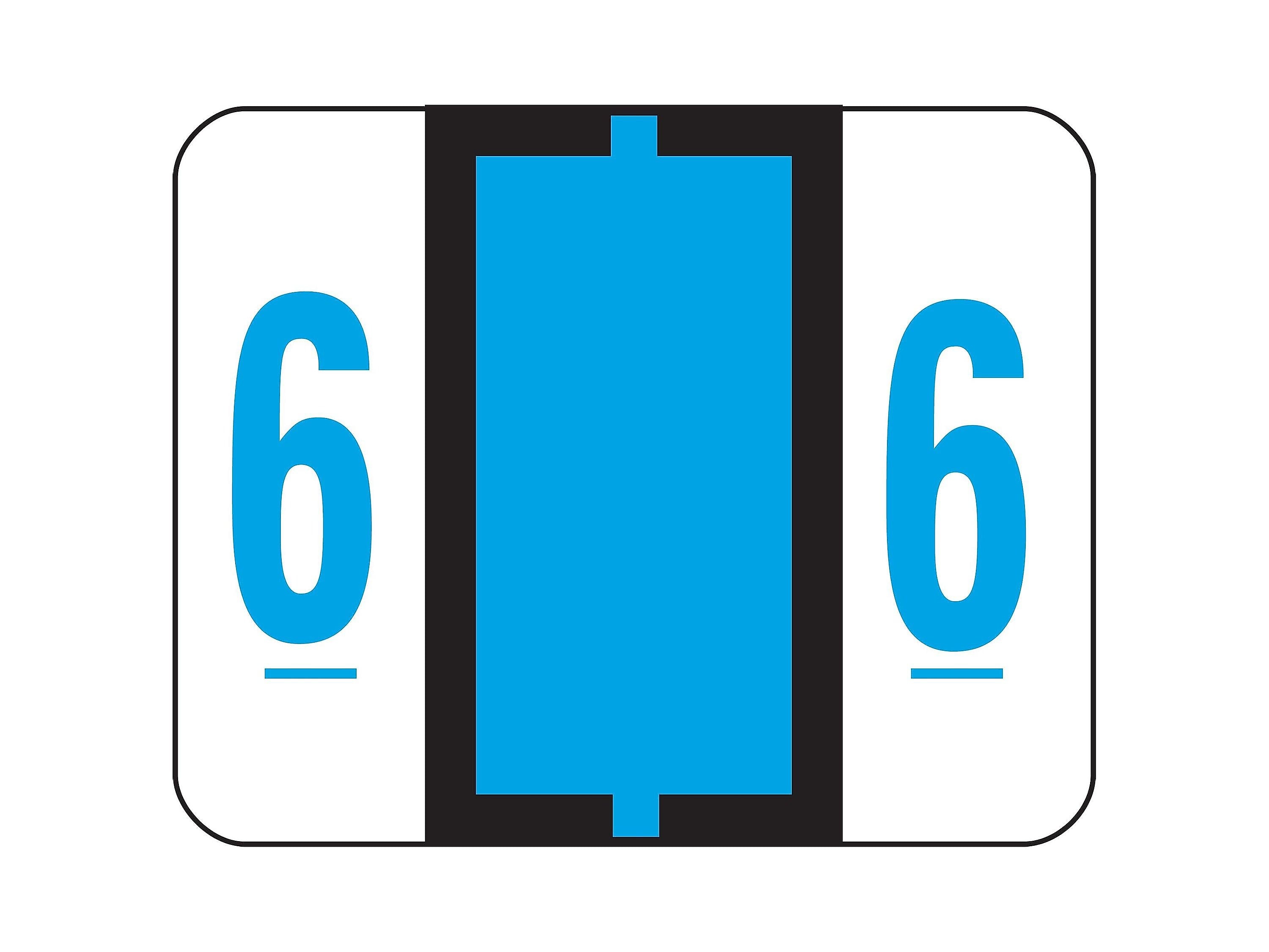 Smead BCCRN Color Coded Numeric Labels, 6, Blue, 500/Roll