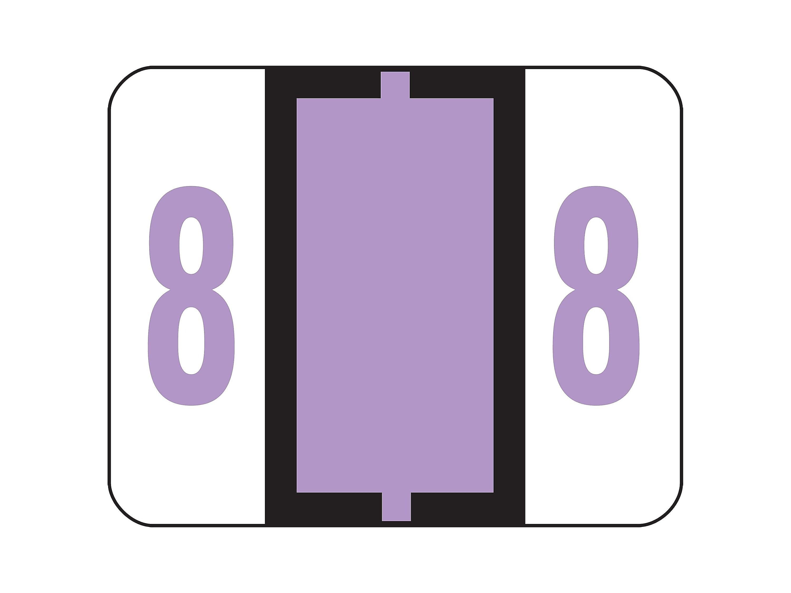 Smead BCCRN Color Coded Numeric Labels, 8, Lavender, 500/Roll