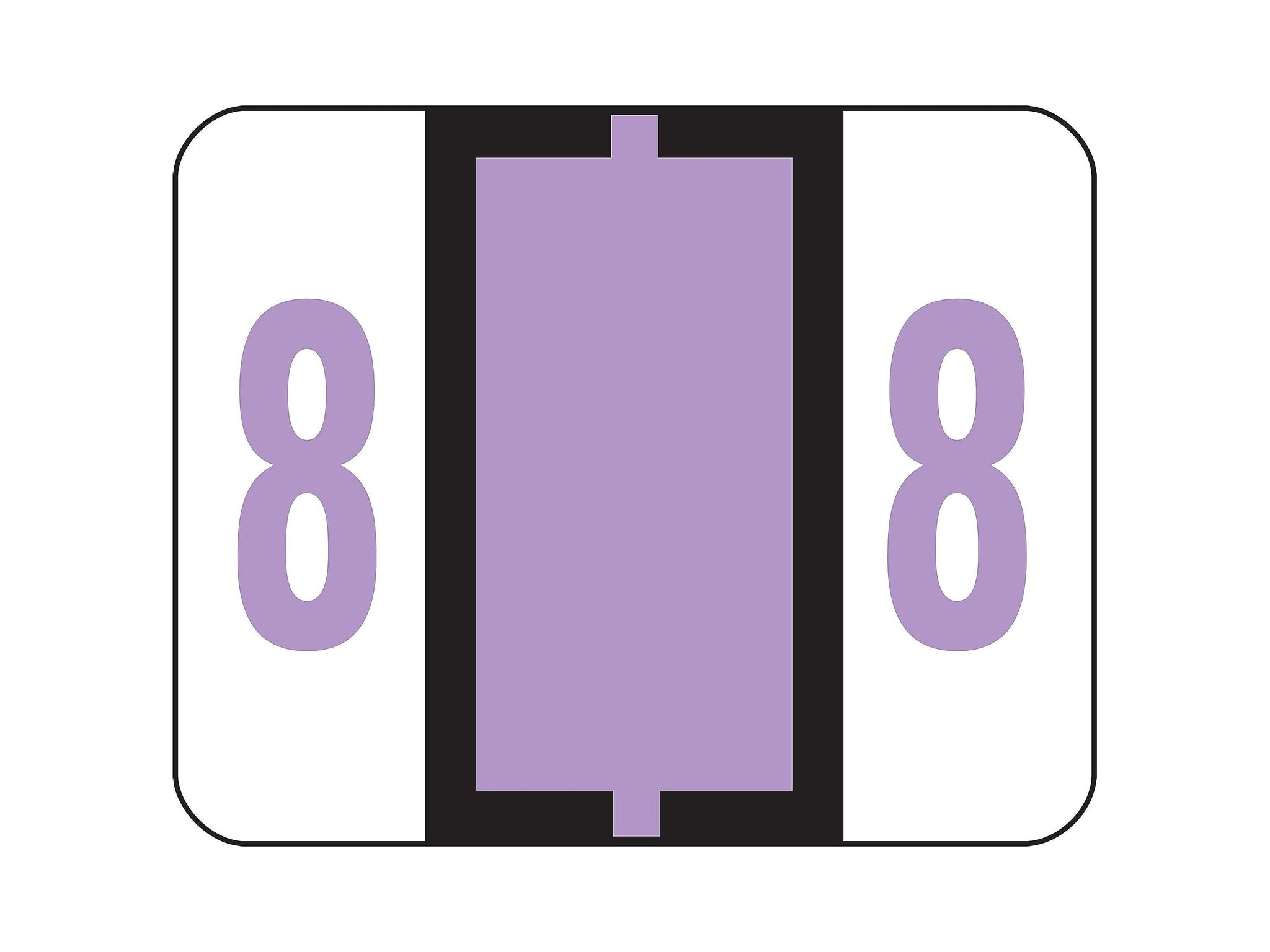 Smead BCCRN Color Coded Numeric Labels, 8, Lavender, 500/Roll