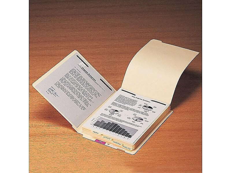 Smead Bottom Tab Filing Dividers with Fasteners, Letter Size, Manila, 50/Pack