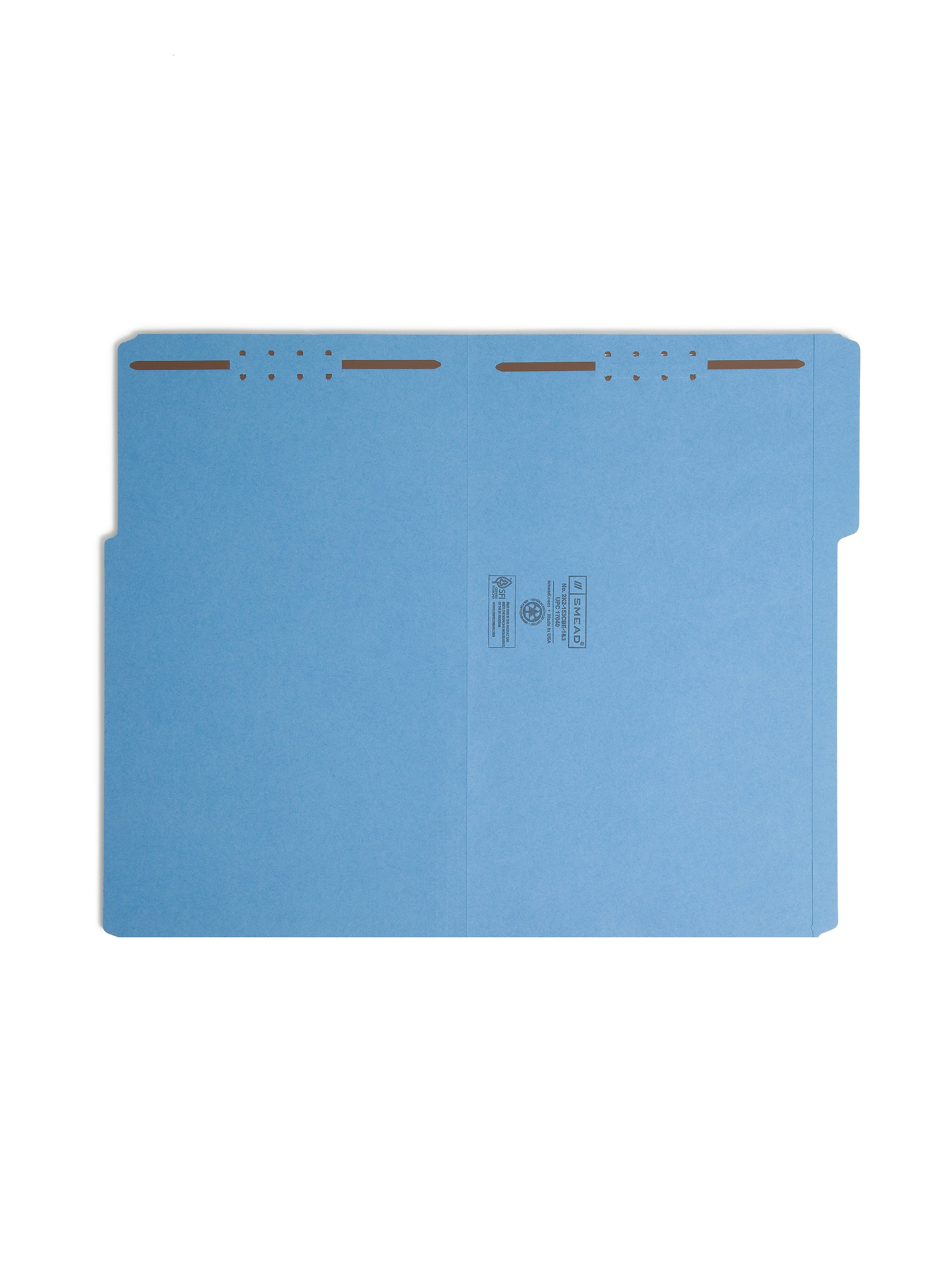 Smead Card Stock Classification Folders, Reinforced 1/3-Cut Tab, Legal Size, Blue, 50/Box