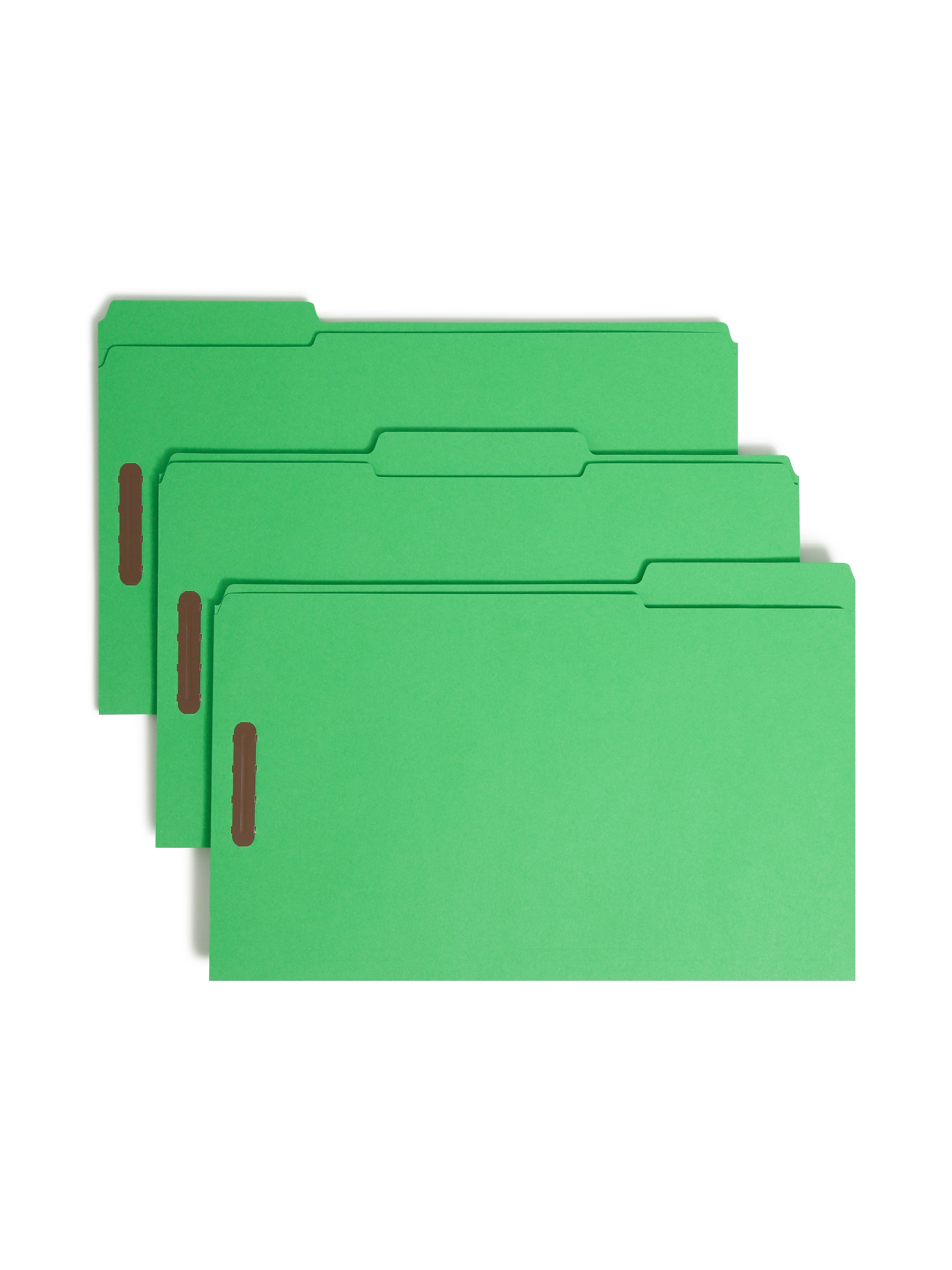 Smead Card Stock Classification Folders, Reinforced 1/3-Cut Tab, Legal Size, Green, 50/Box