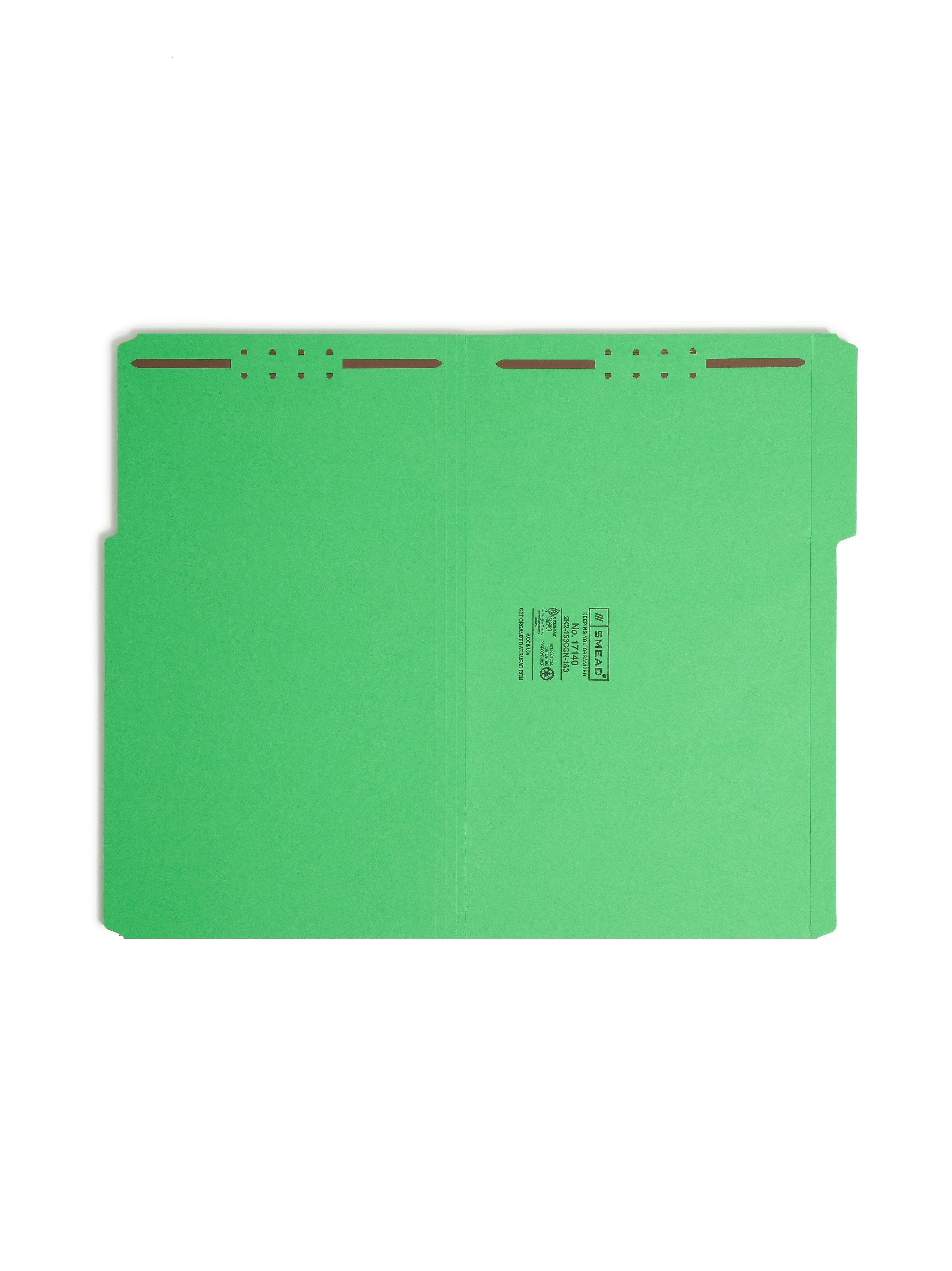 Smead Card Stock Classification Folders, Reinforced 1/3-Cut Tab, Legal Size, Green, 50/Box