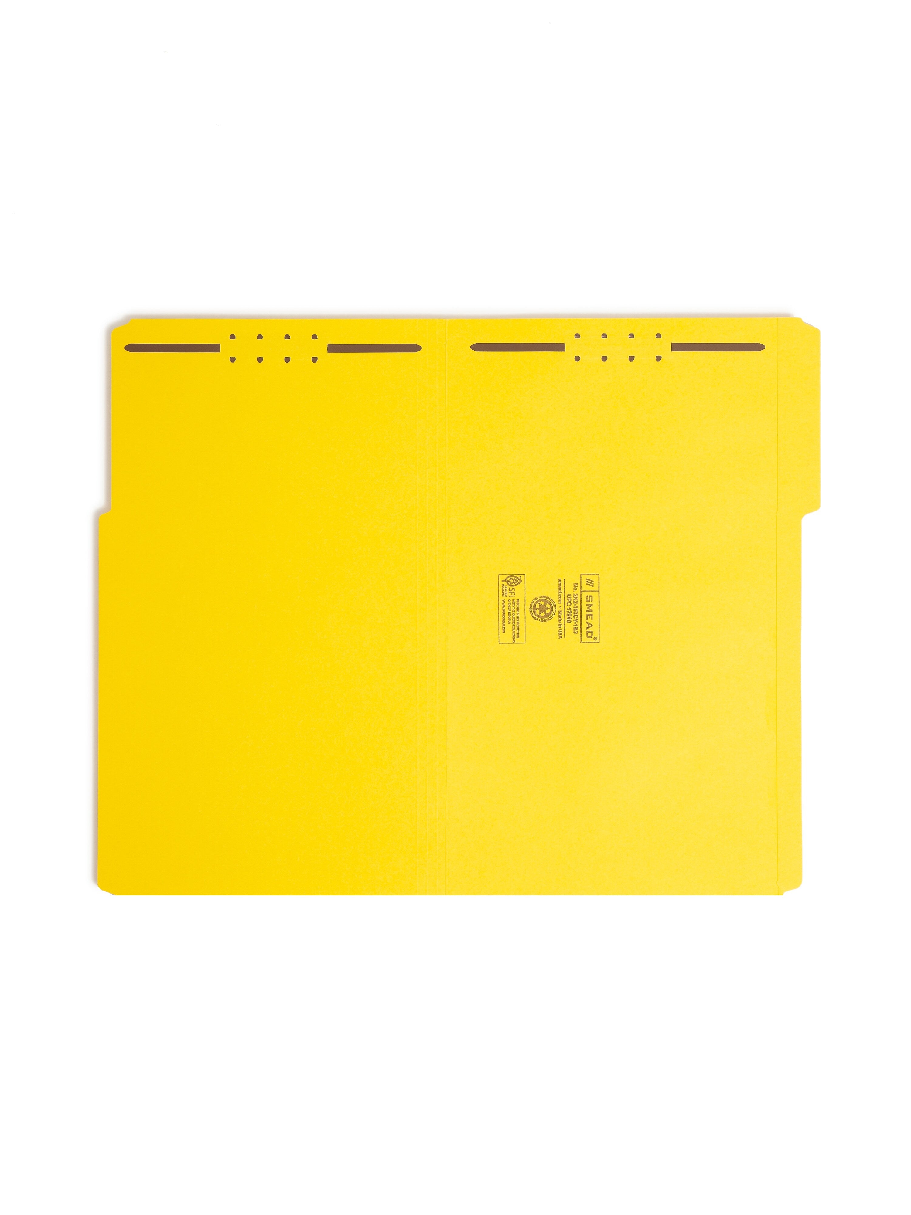 Smead Card Stock Classification Folders, Reinforced 1/3-Cut Tab, Legal Size, Yellow, 50/Box