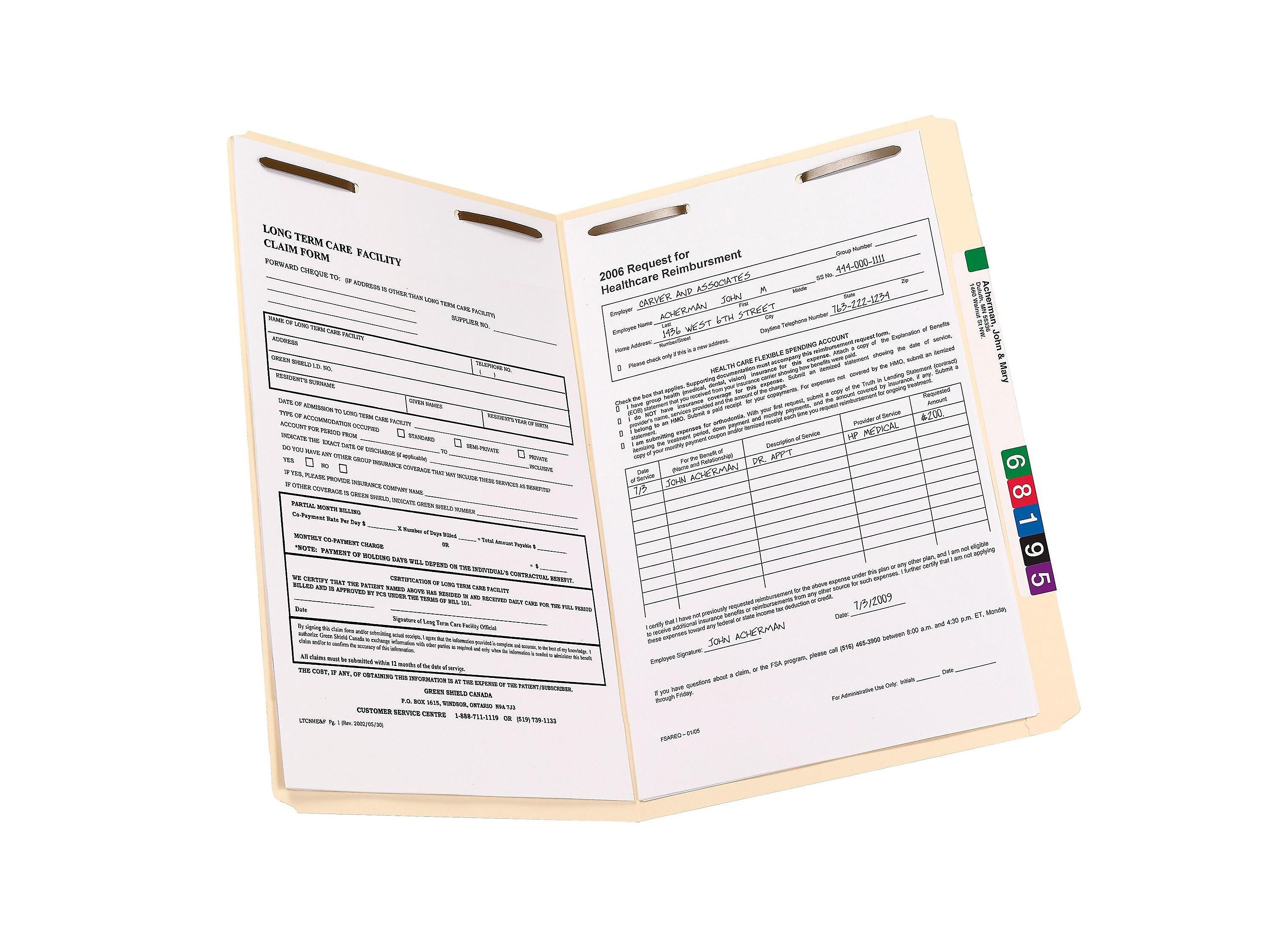 Smead Card Stock Classification Folders, Straight-Cut Tab, Legal Size, Manila, 50/Box
