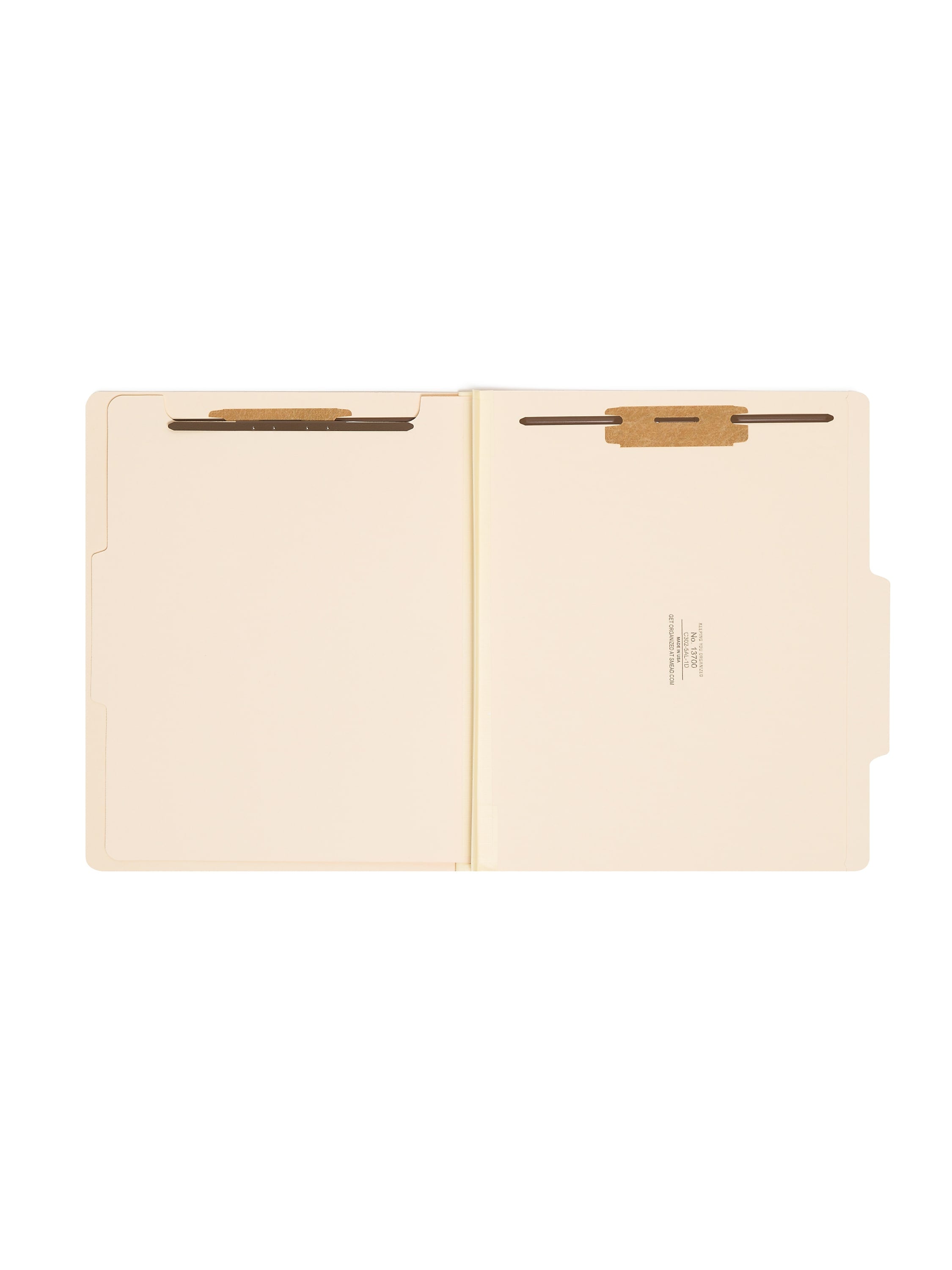 Smead Card Stock Heavy Duty Classification Folders, 2/5-Cut Tab, Letter Size, 1 Divider, Manila, 10/Box