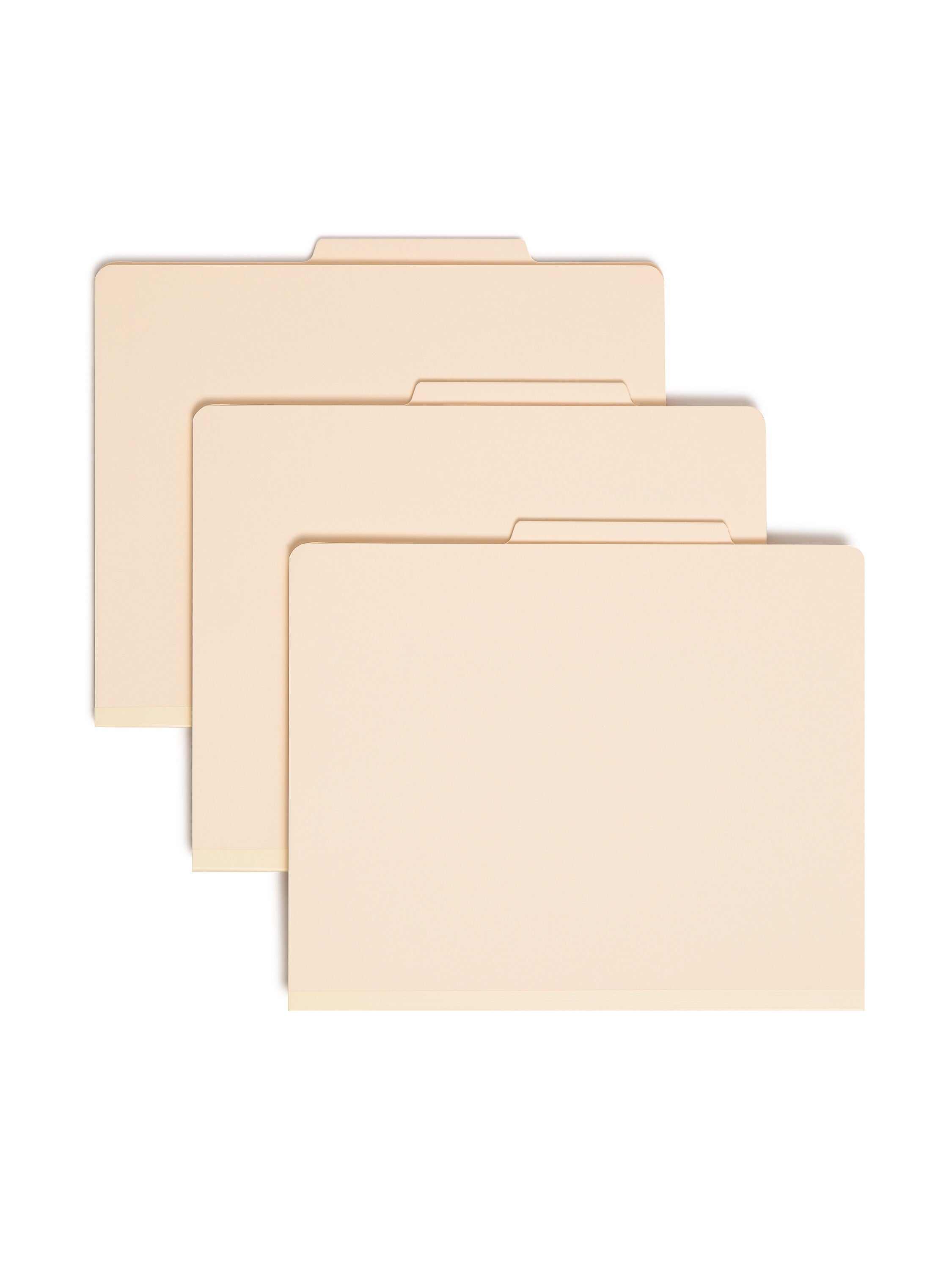 Smead Card Stock Heavy Duty Classification Folders, 2/5-Cut Tab, Letter Size, 1 Divider, Manila, 10/Box