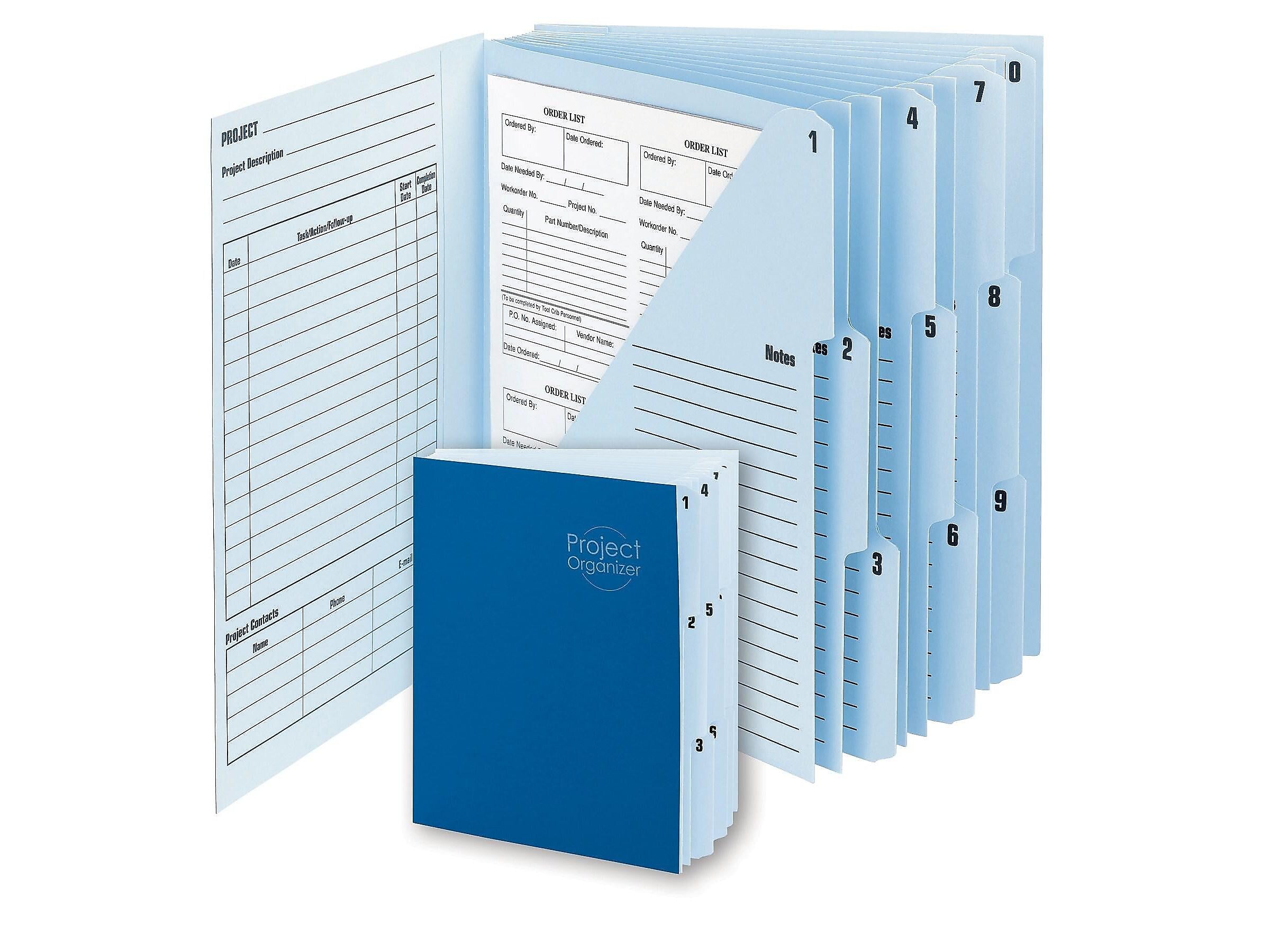 Smead Cardboard Indexed Desk File, Numerical Index, Navy/Lake Blue