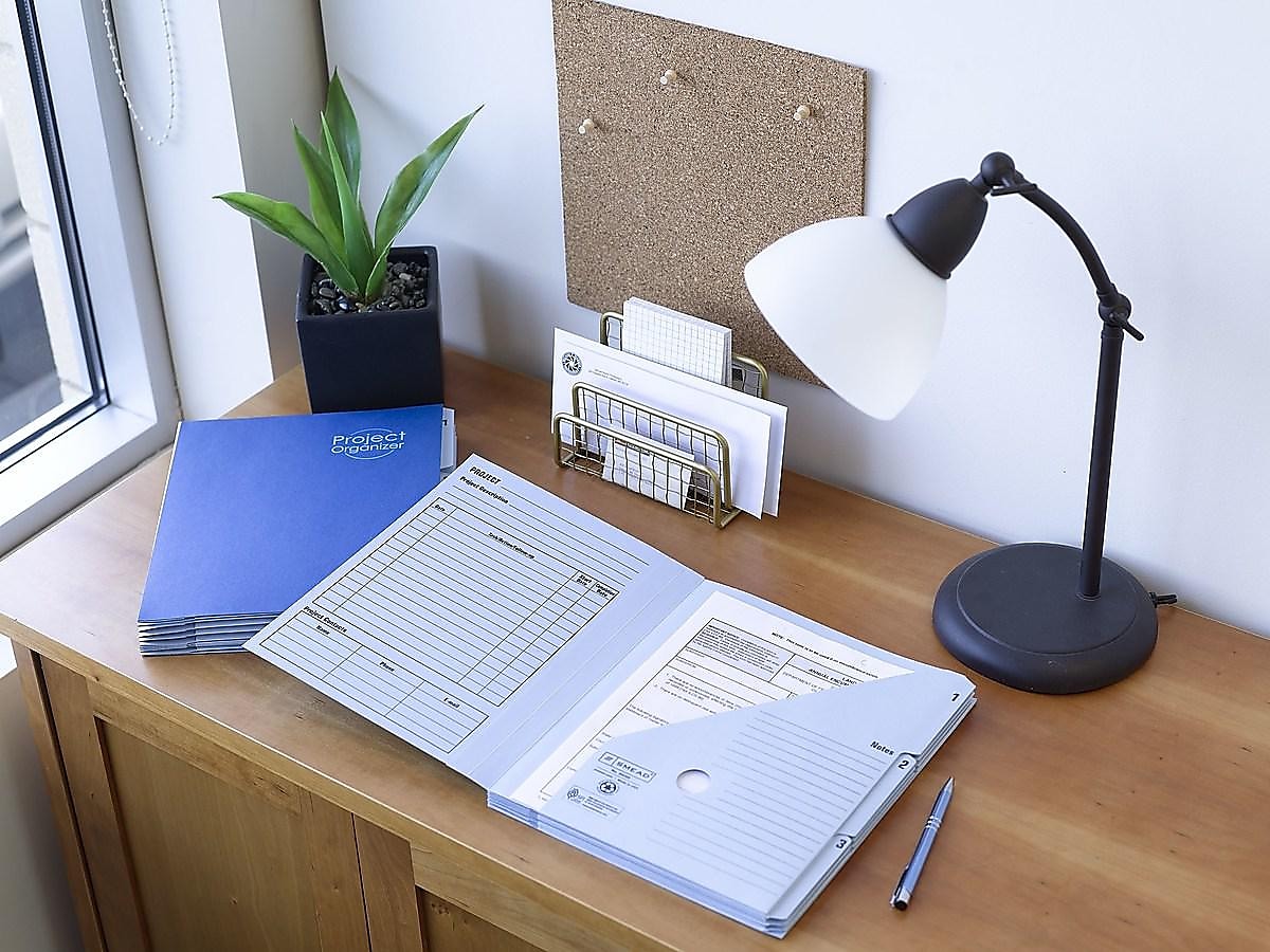 Smead Cardboard Indexed Desk File, Numerical Index, Navy/Lake Blue
