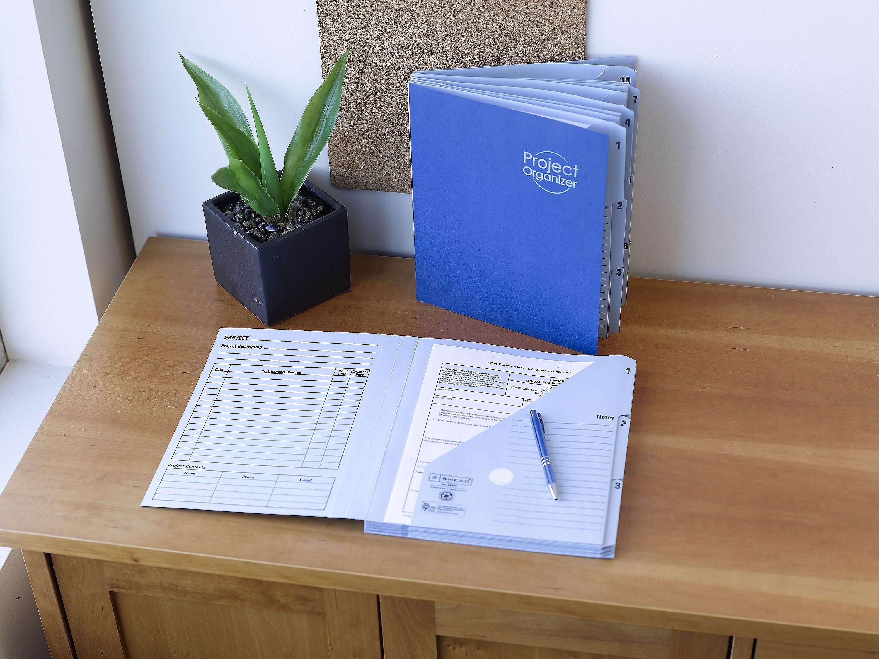Smead Cardboard Indexed Desk File, Numerical Index, Navy/Lake Blue