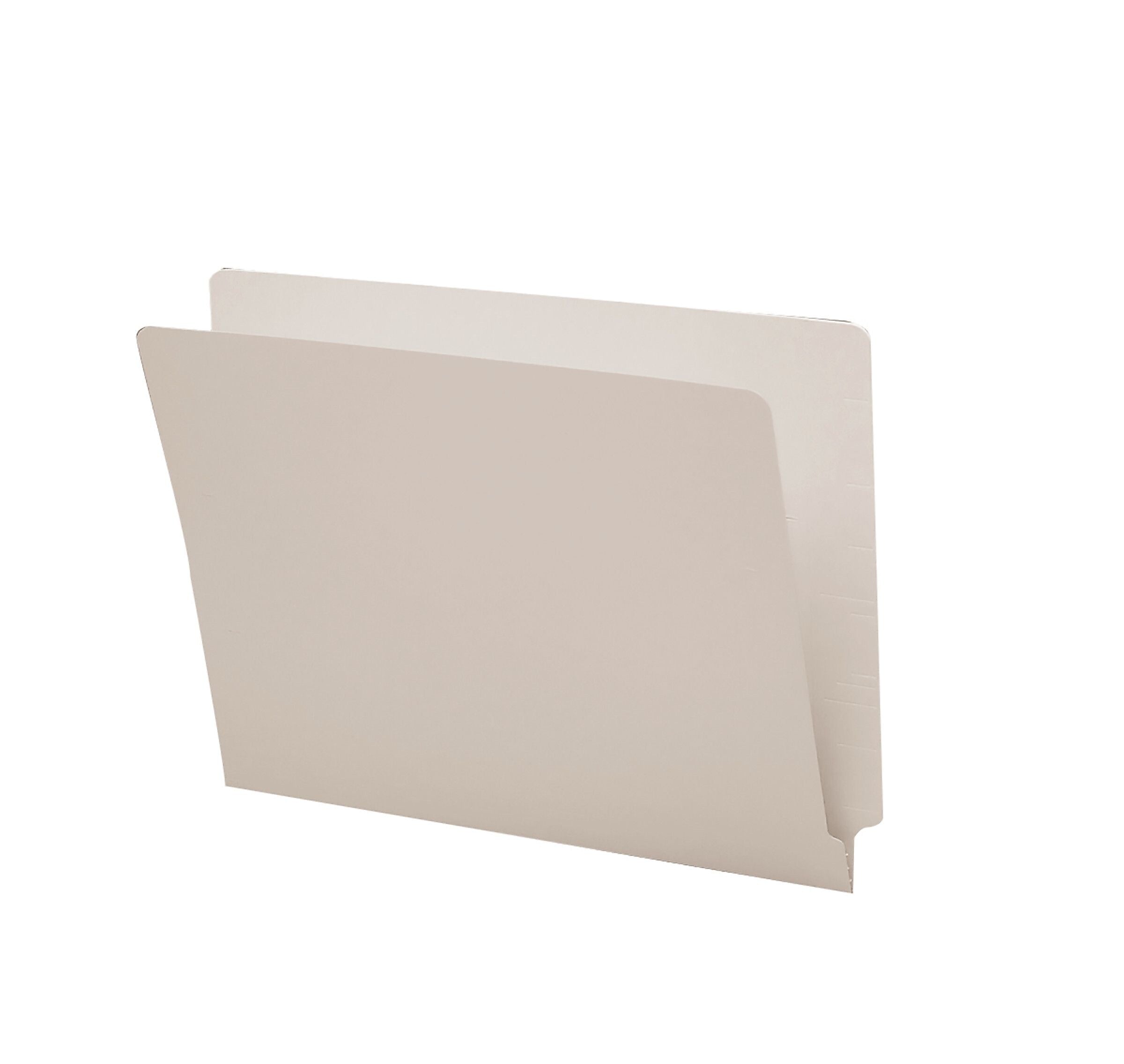 Smead® Colored End Tab File Folder, Shelf-Master® Reinforced Straight-Cut Tab, Letter Size, Gray, 100 per Box