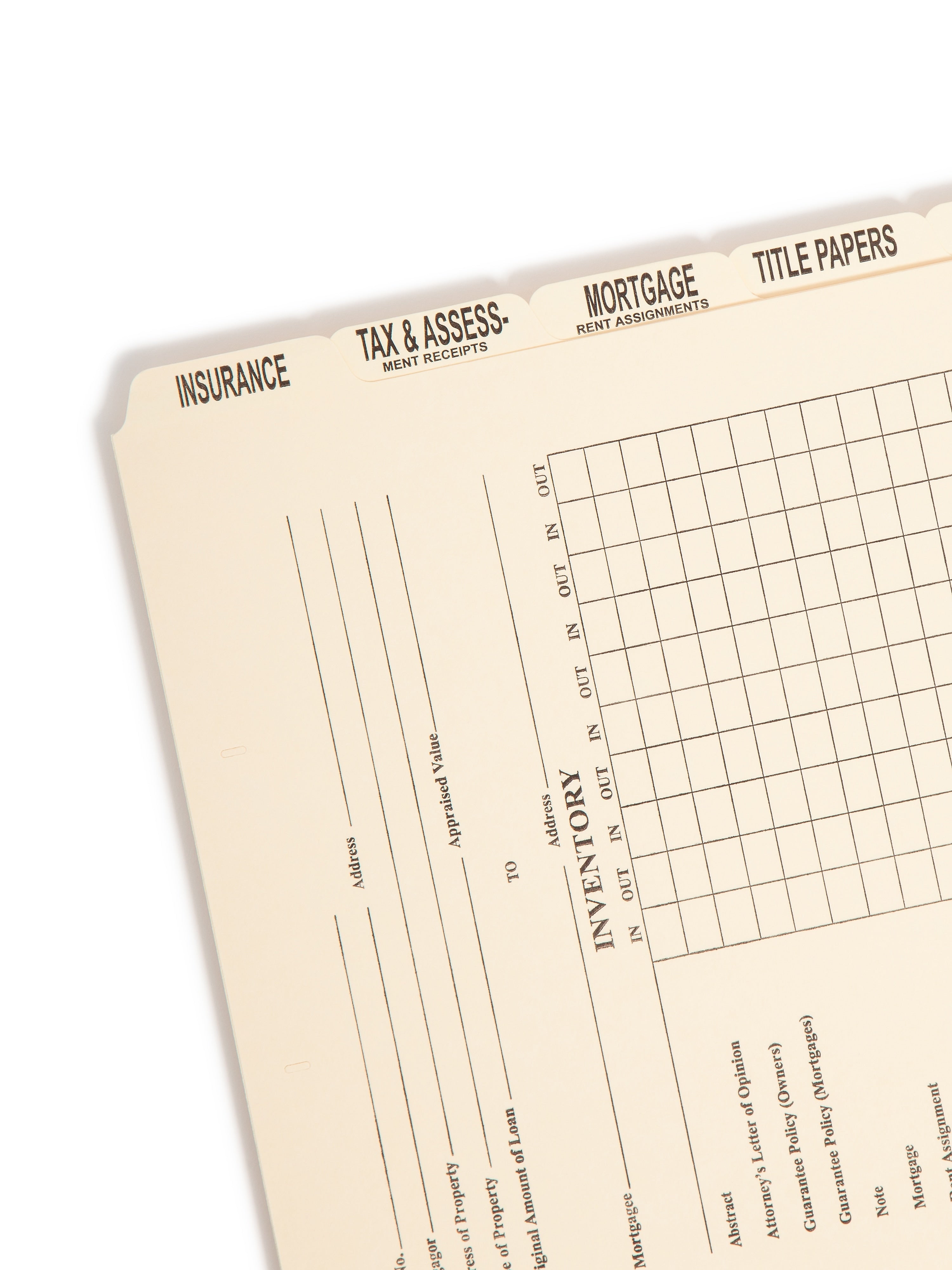 Smead Dividers for Mortgage File Folders, Manila, 8/Box