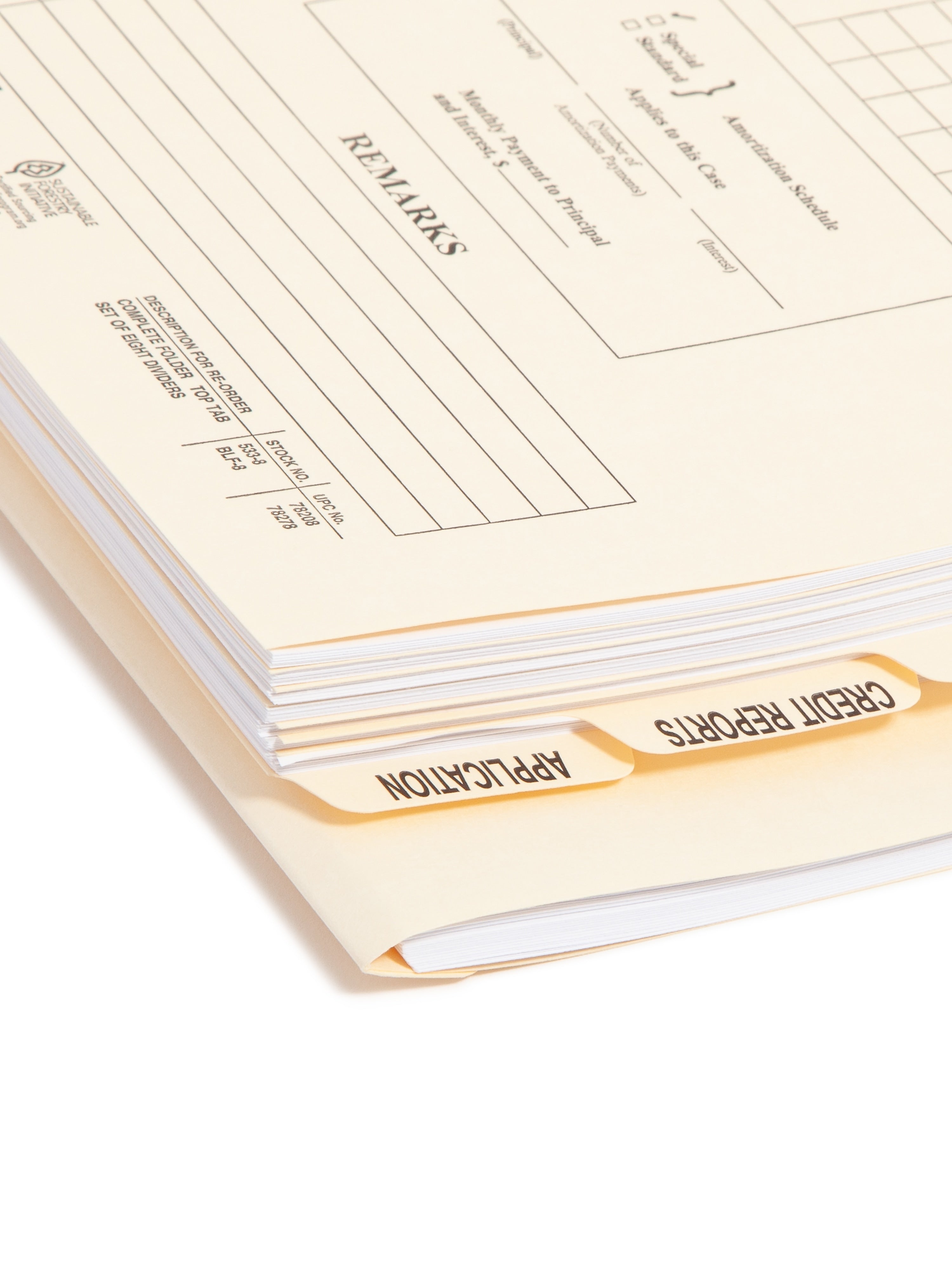 Smead Dividers for Mortgage File Folders, Manila, 8/Box