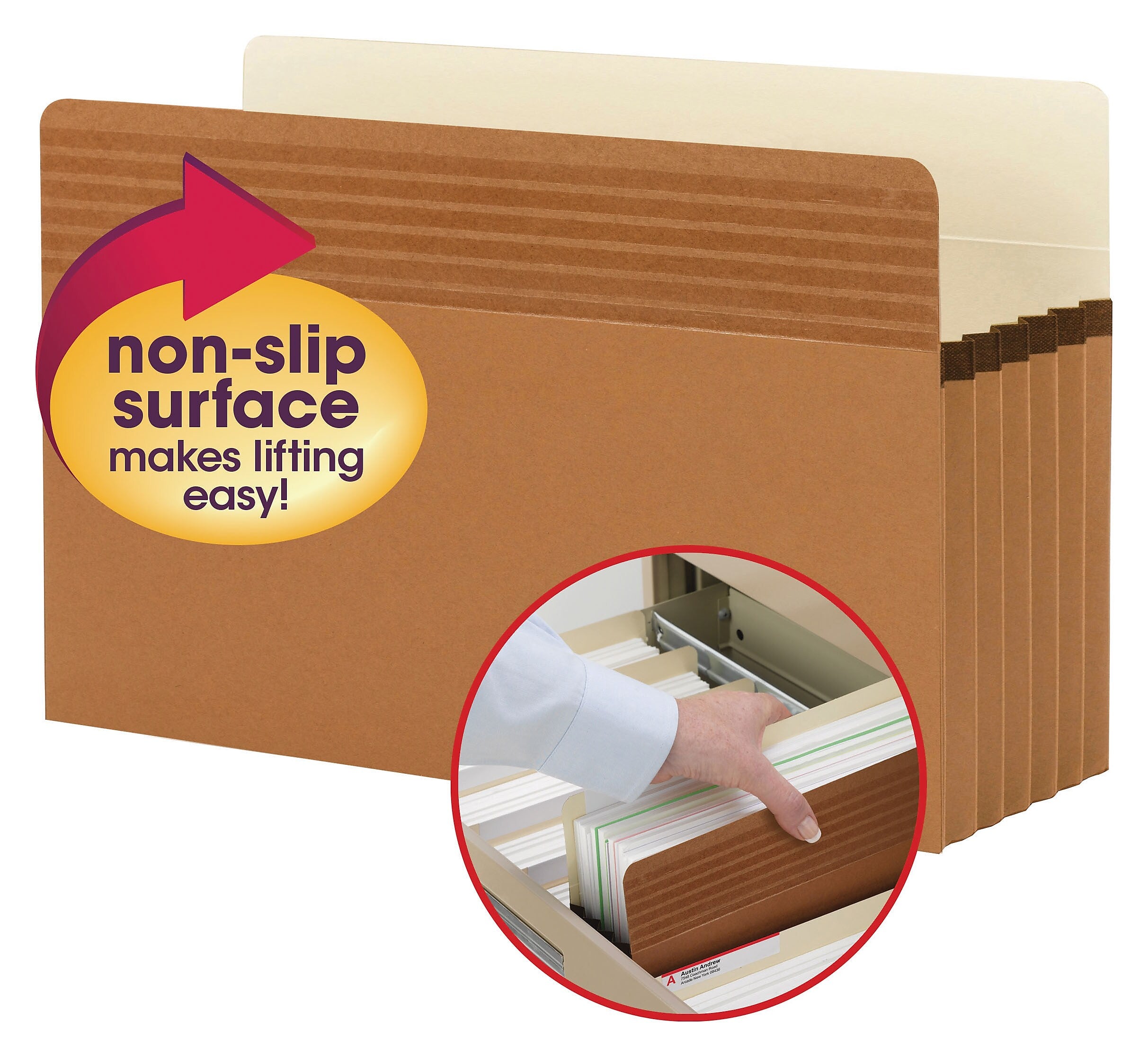 Smead Easy Grip Paper Stock File Pocket, 5.25