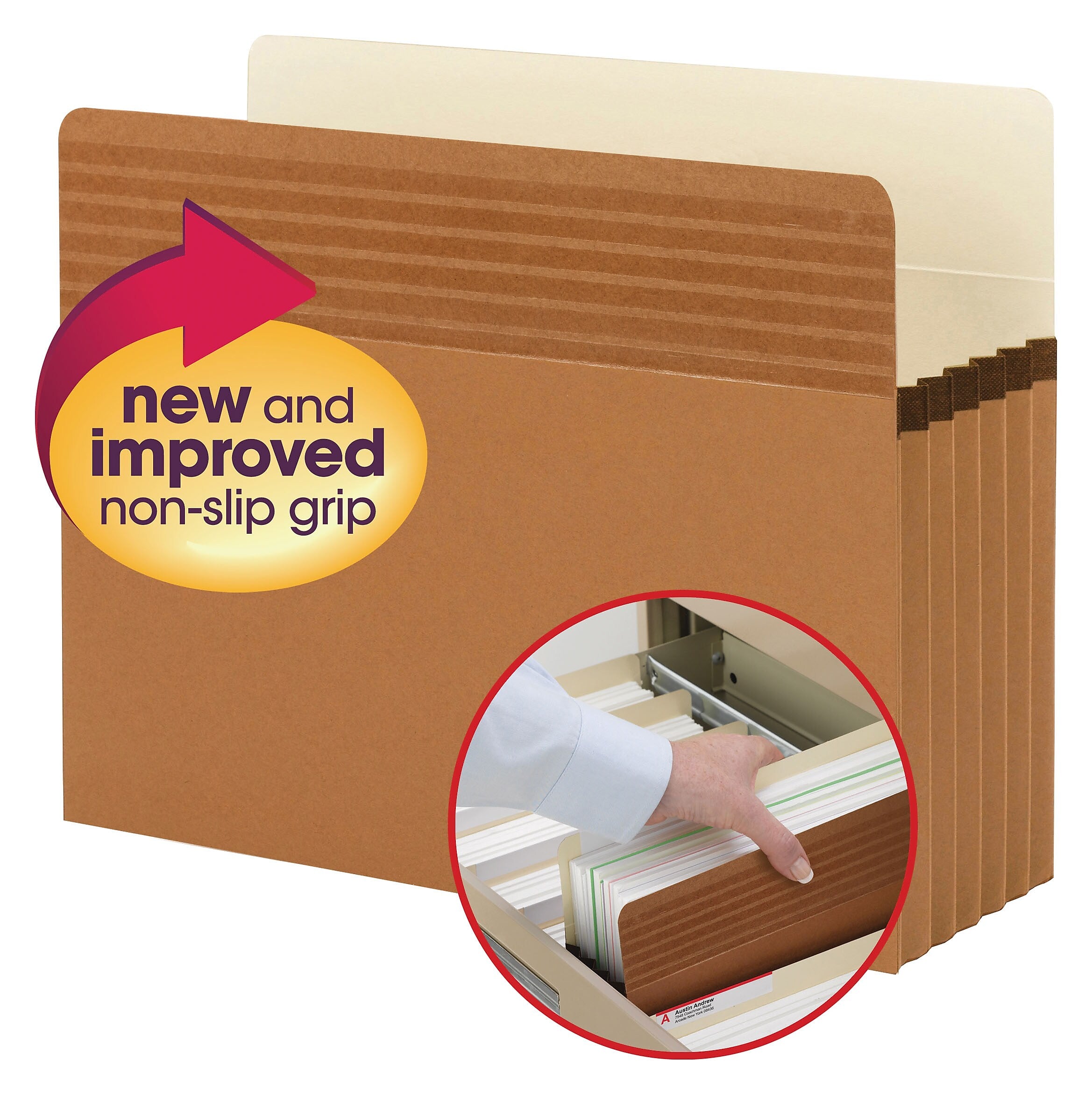 Smead Easy Grip Redrope File Pockets, 5.25