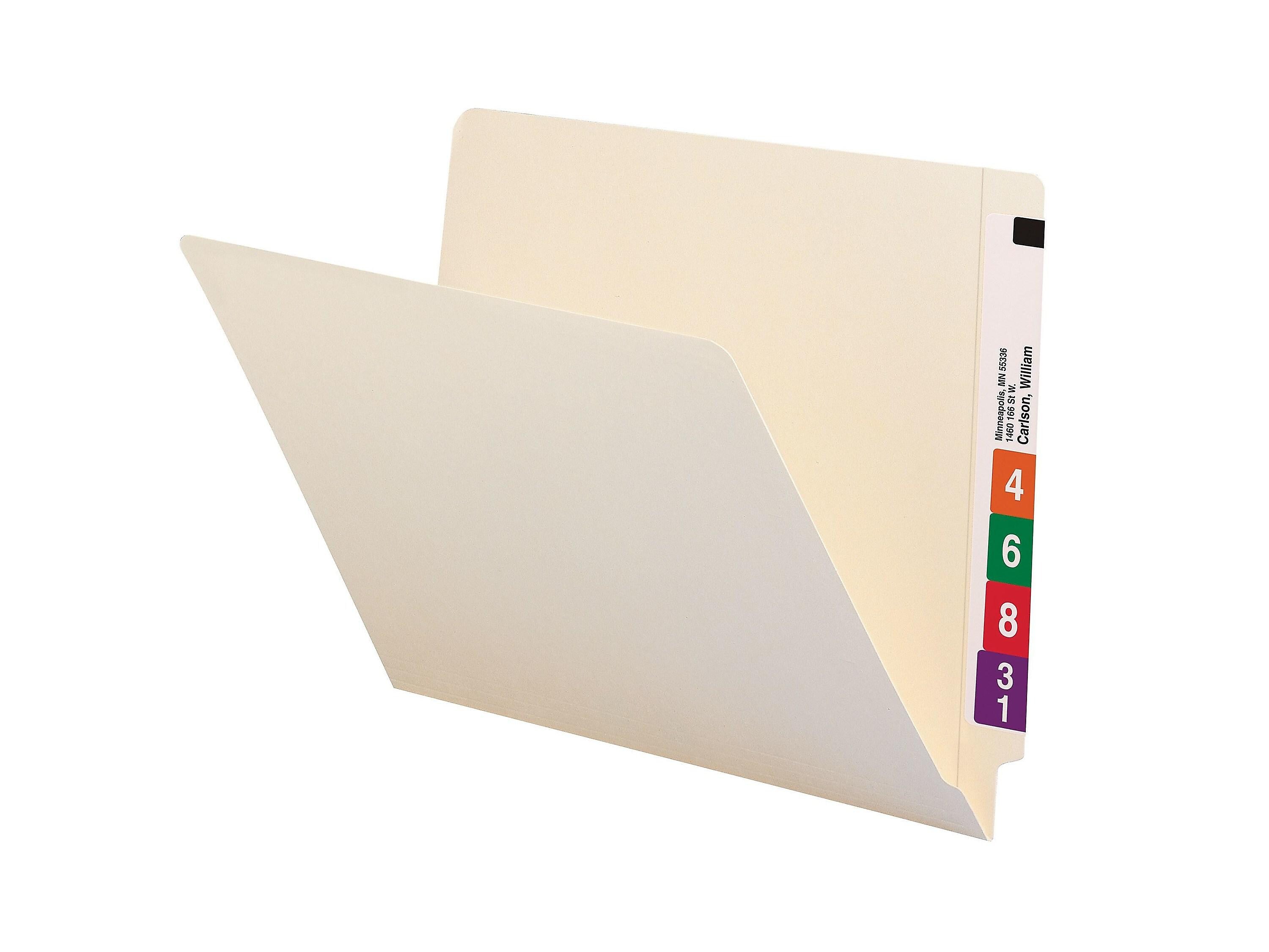 Smead End Tab 100% Recycled File Folder, Shelf-Master Reinforced Straight-Cut Tab, Letter Size, Manila, 100/Box