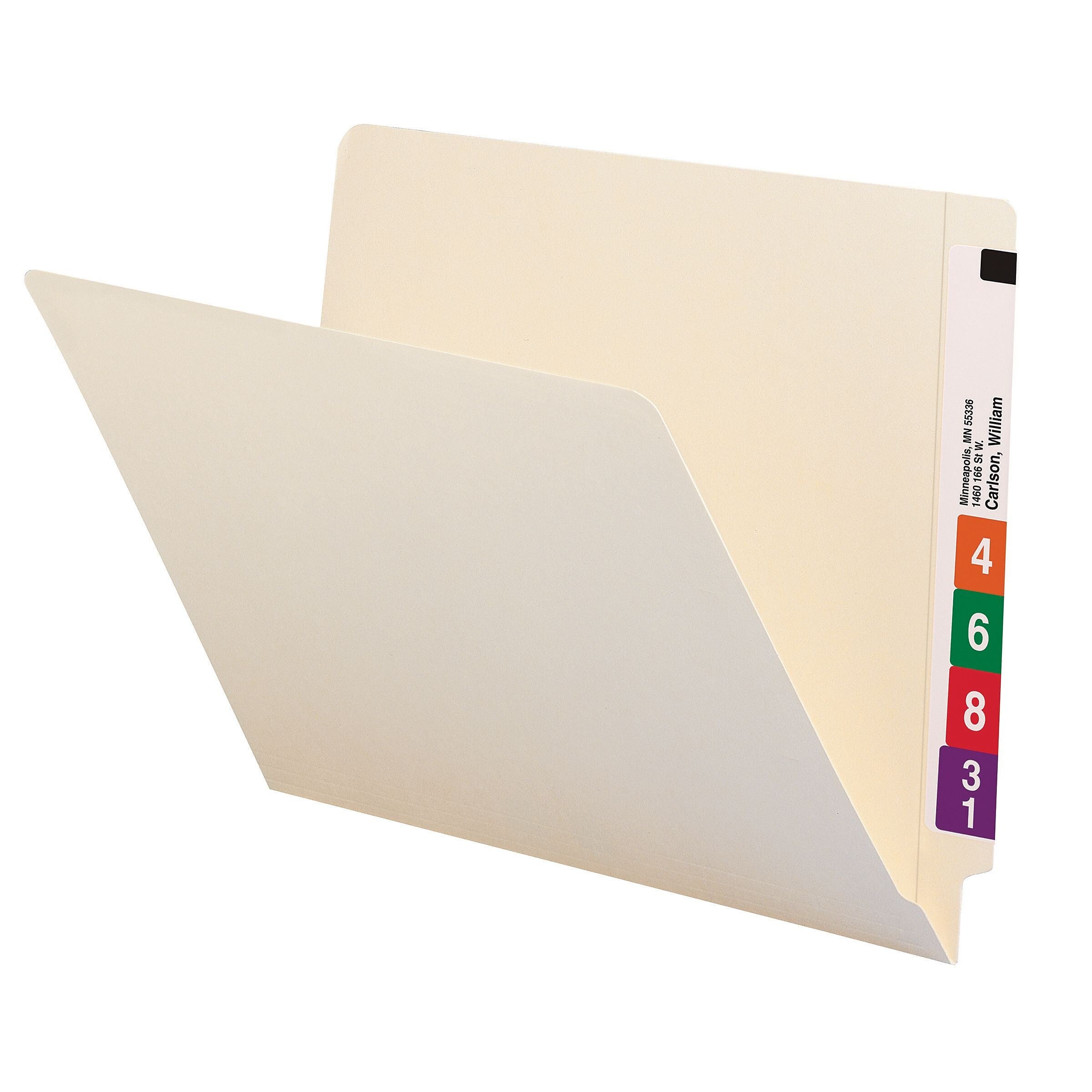 Smead End Tab 100% Recycled File Folder, Shelf-Master Reinforced Straight-Cut Tab, Letter Size, Manila, 100/Box