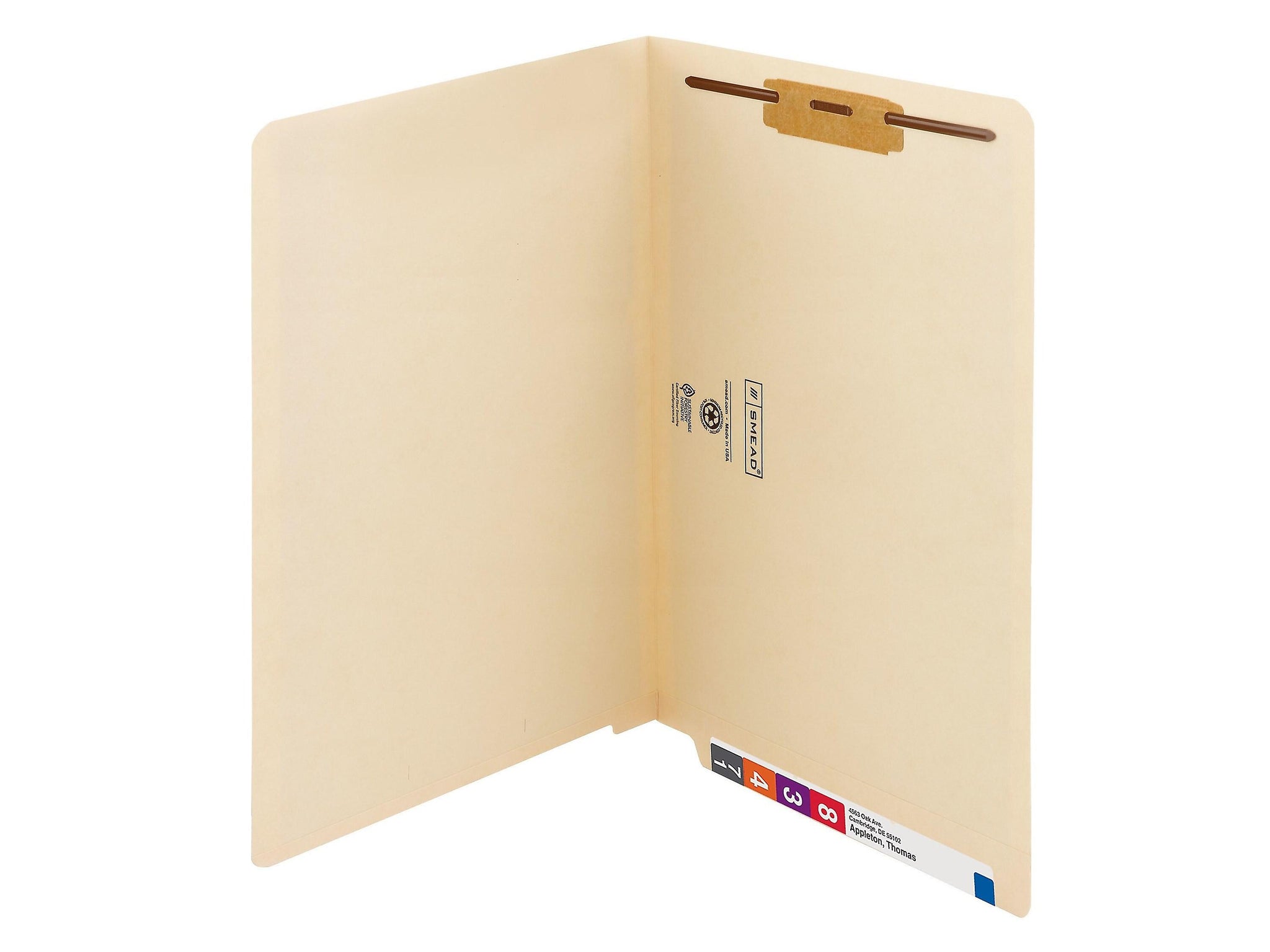 Smead End Tab Classification Folders, Shelf-Master Reinforced Straight-Cut Tab, Legal Size, Manila, 50/Box