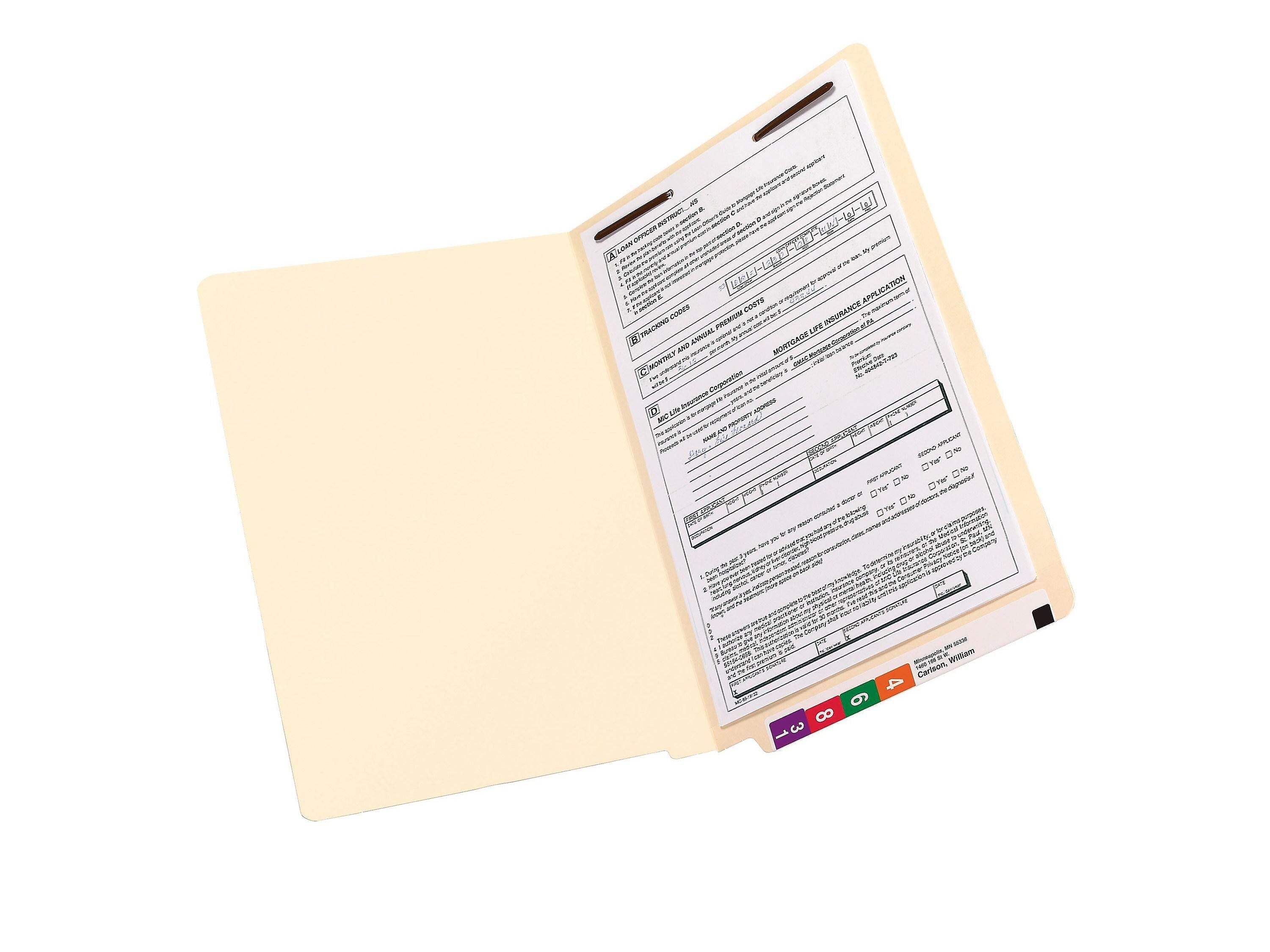 Smead End Tab Classification Folders, Shelf-Master Reinforced Straight-Cut Tab, Legal Size, Manila, 50/Box