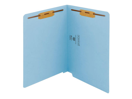 Smead End Tab Classification Folders, Shelf-Master Reinforced Straight-Cut Tab, Letter Size, Blue, 50/Box