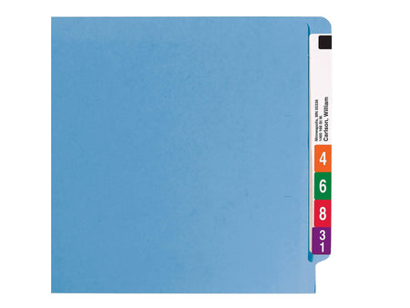 Smead End Tab Classification Folders, Shelf-Master Reinforced Straight-Cut Tab, Letter Size, Blue, 50/Box