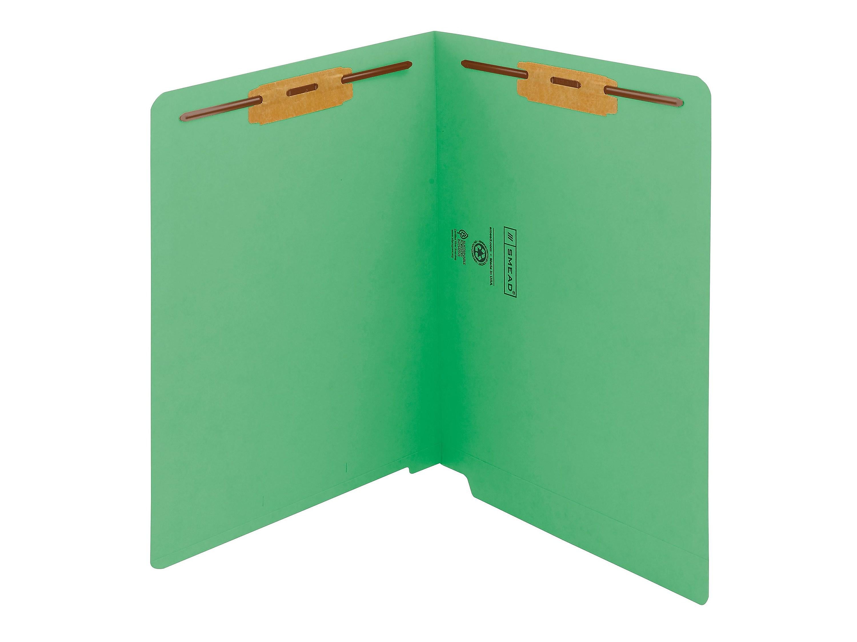 Smead End Tab Classification Folders, Shelf-Master Reinforced Straight-Cut Tab, Letter Size, Green, 50/Box