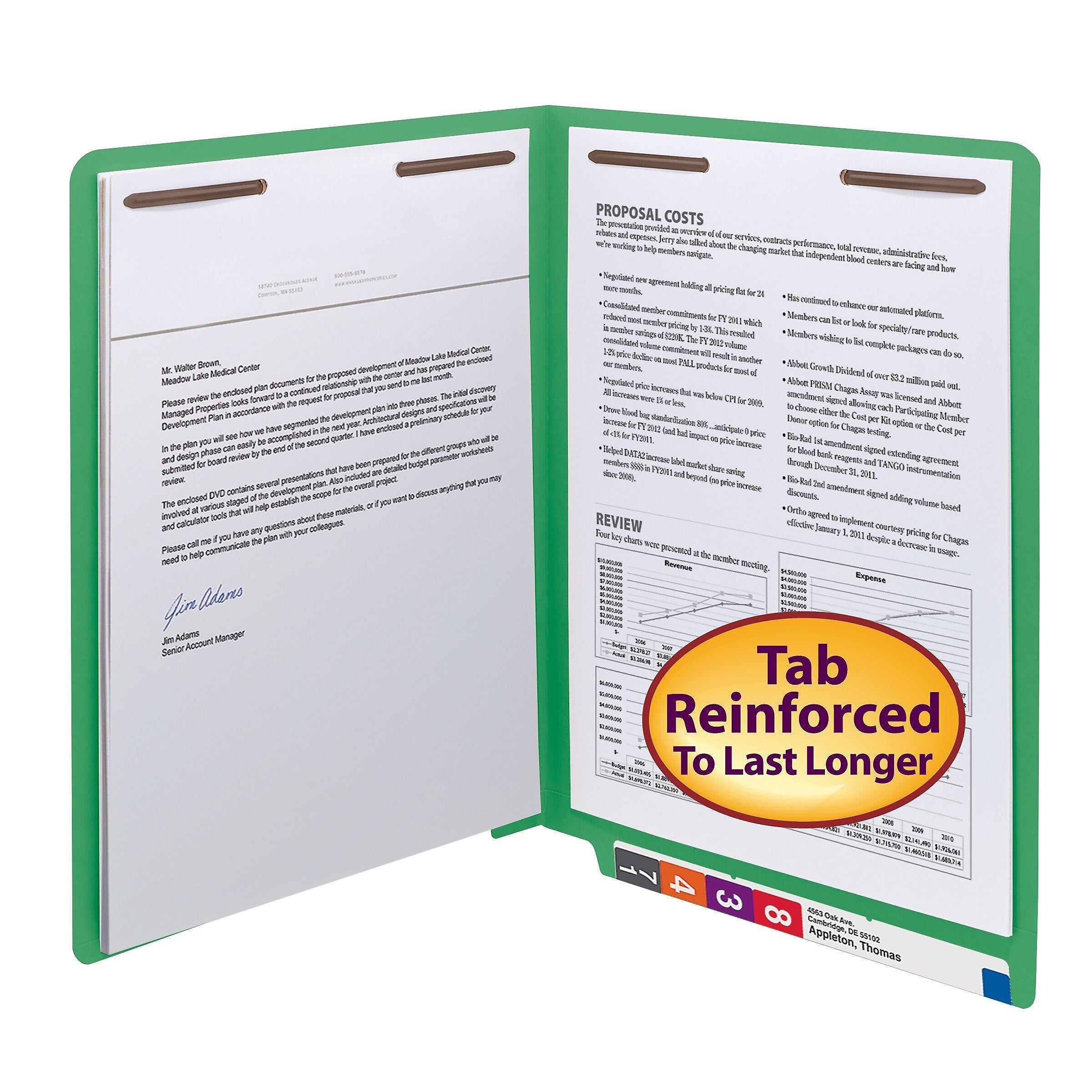 Smead End Tab Classification Folders, Shelf-Master Reinforced Straight-Cut Tab, Letter Size, Green, 50/Box