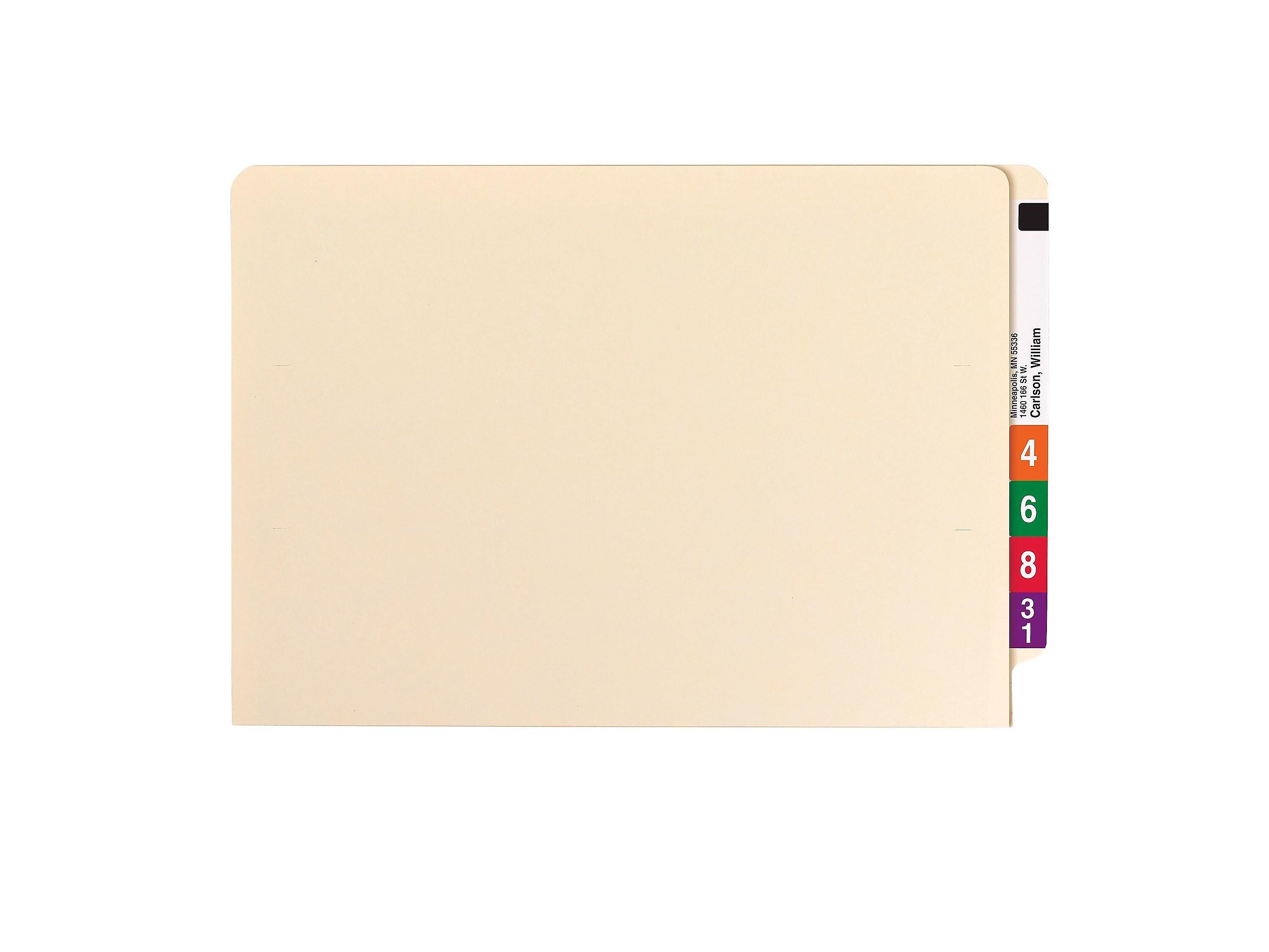 Smead End Tab Classification Folders, Shelf-Master Reinforced Straight-Cut Tab, Letter Size, Manila, 50/Box