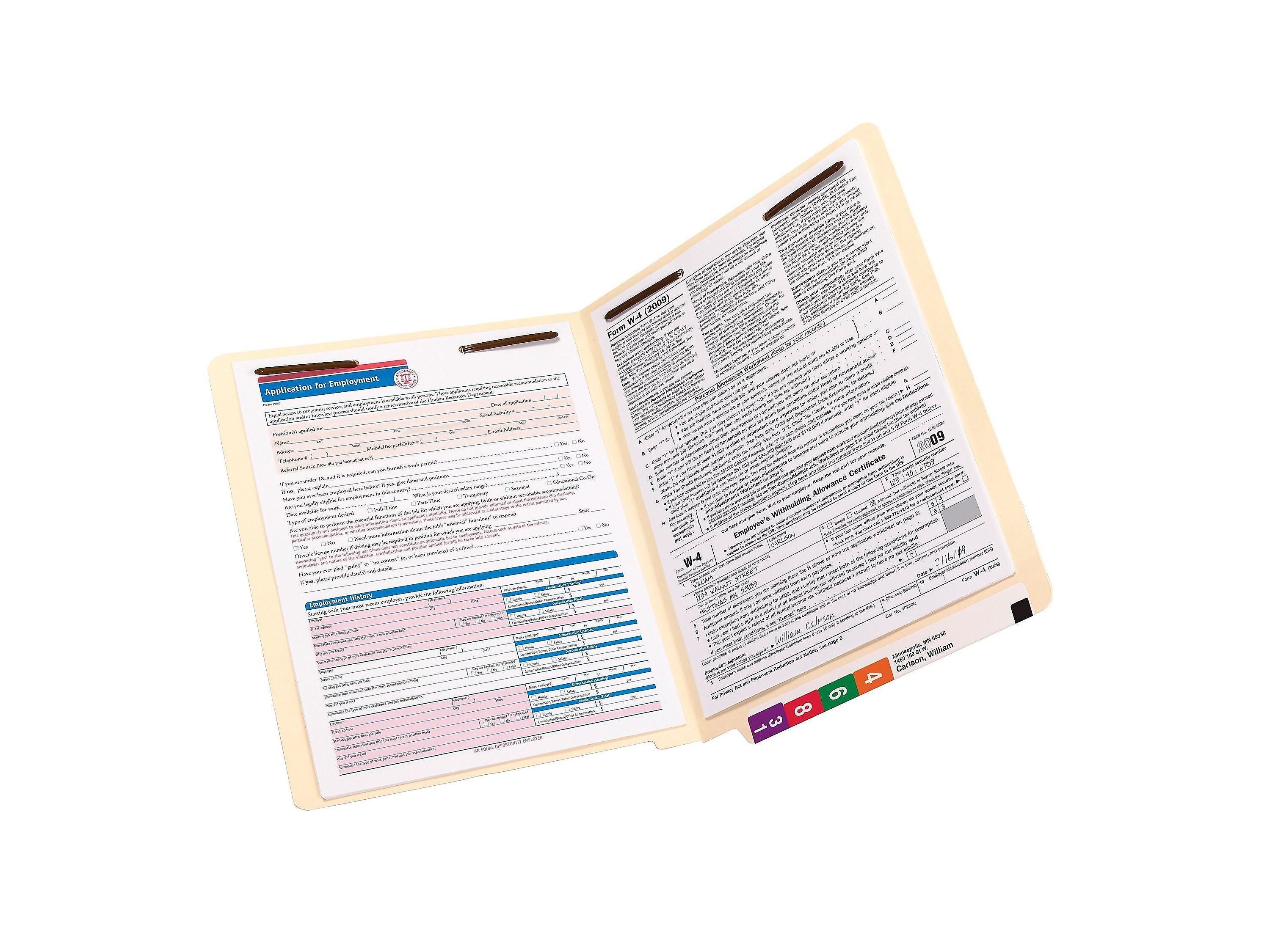 Smead End Tab Classification Folders, Shelf-Master Reinforced Straight-Cut Tab, Letter Size, Manila, 50/Box