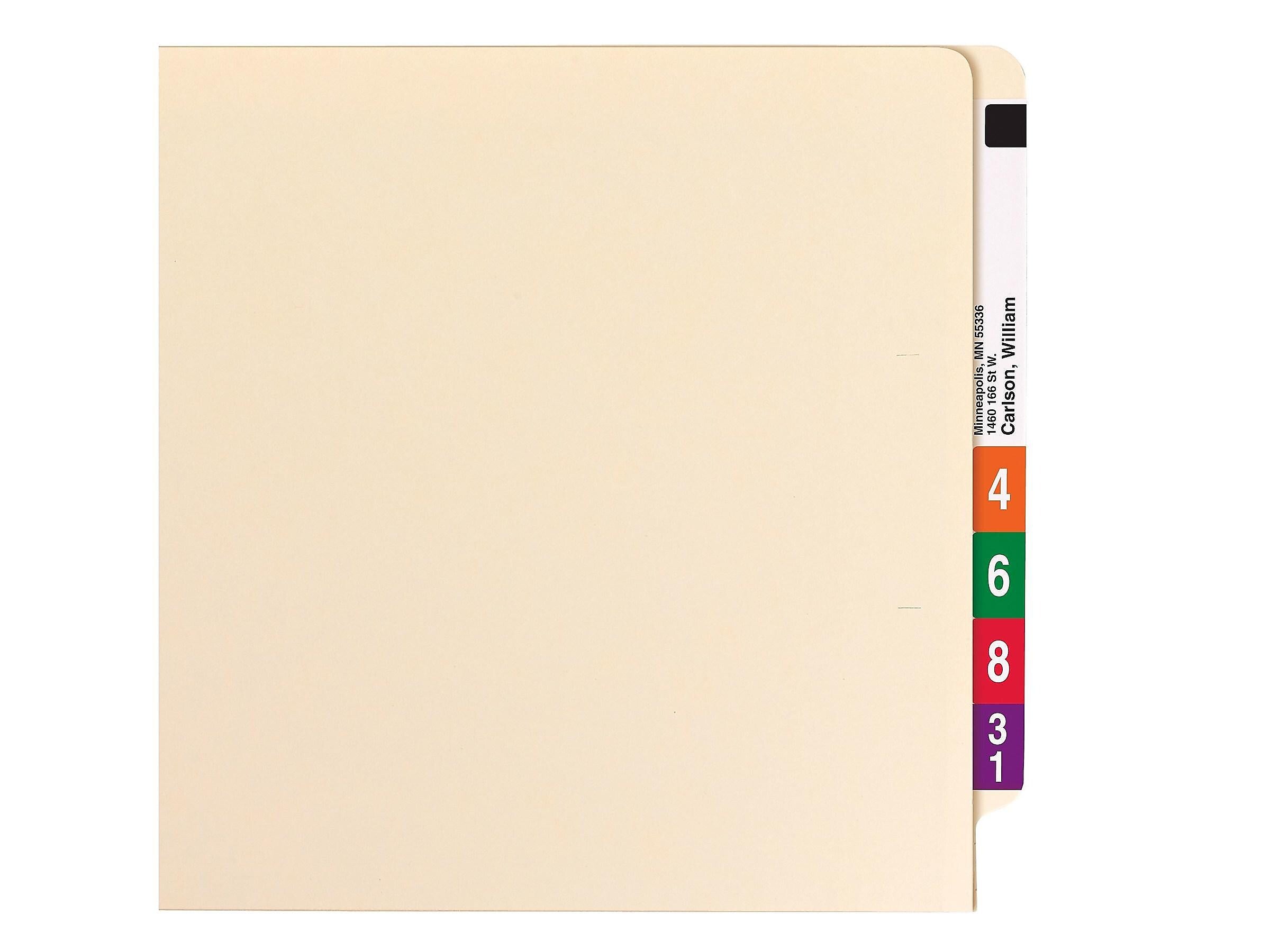Smead End Tab Classification Folders, Shelf-Master Reinforced Straight-Cut Tab, Letter Size, Manila, 50/Box