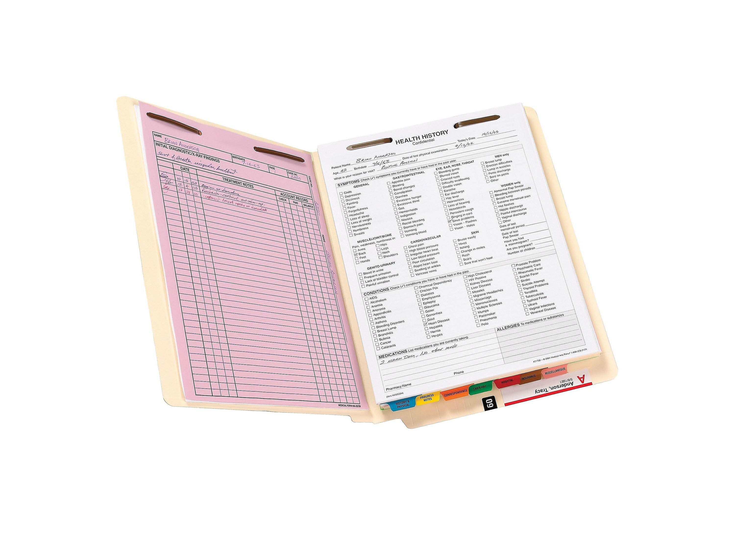 Smead End Tab Classification Folders, Shelf-Master Reinforced Straight-Cut Tab, Letter Size, Manila, 50/Box