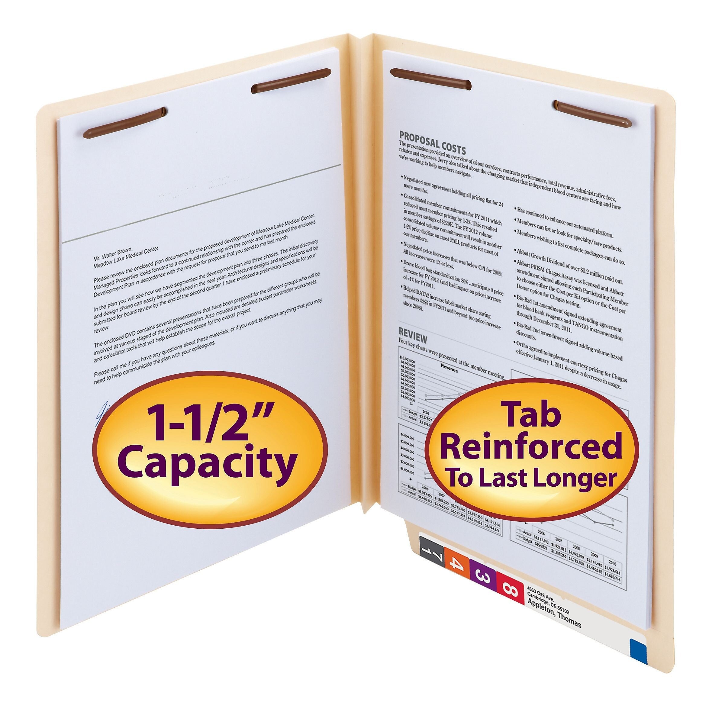 Smead End Tab Classification Folders, Shelf-Master Reinforced Straight-Cut Tab, Letter Size, Manila, 50/Box