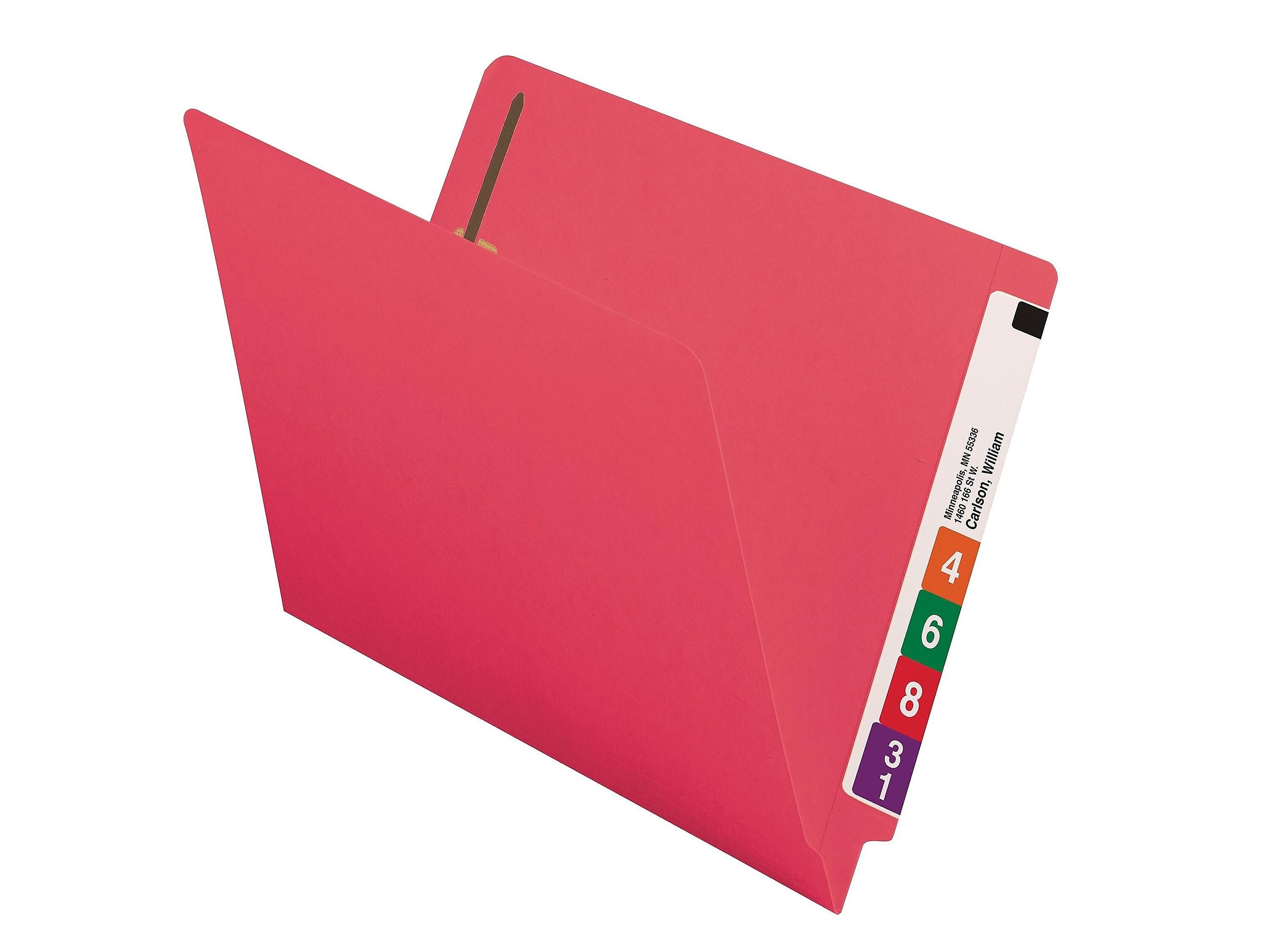 Smead End Tab Classification Folders, Shelf-Master Reinforced Straight-Cut Tab, Letter Size, Red, 50/Box