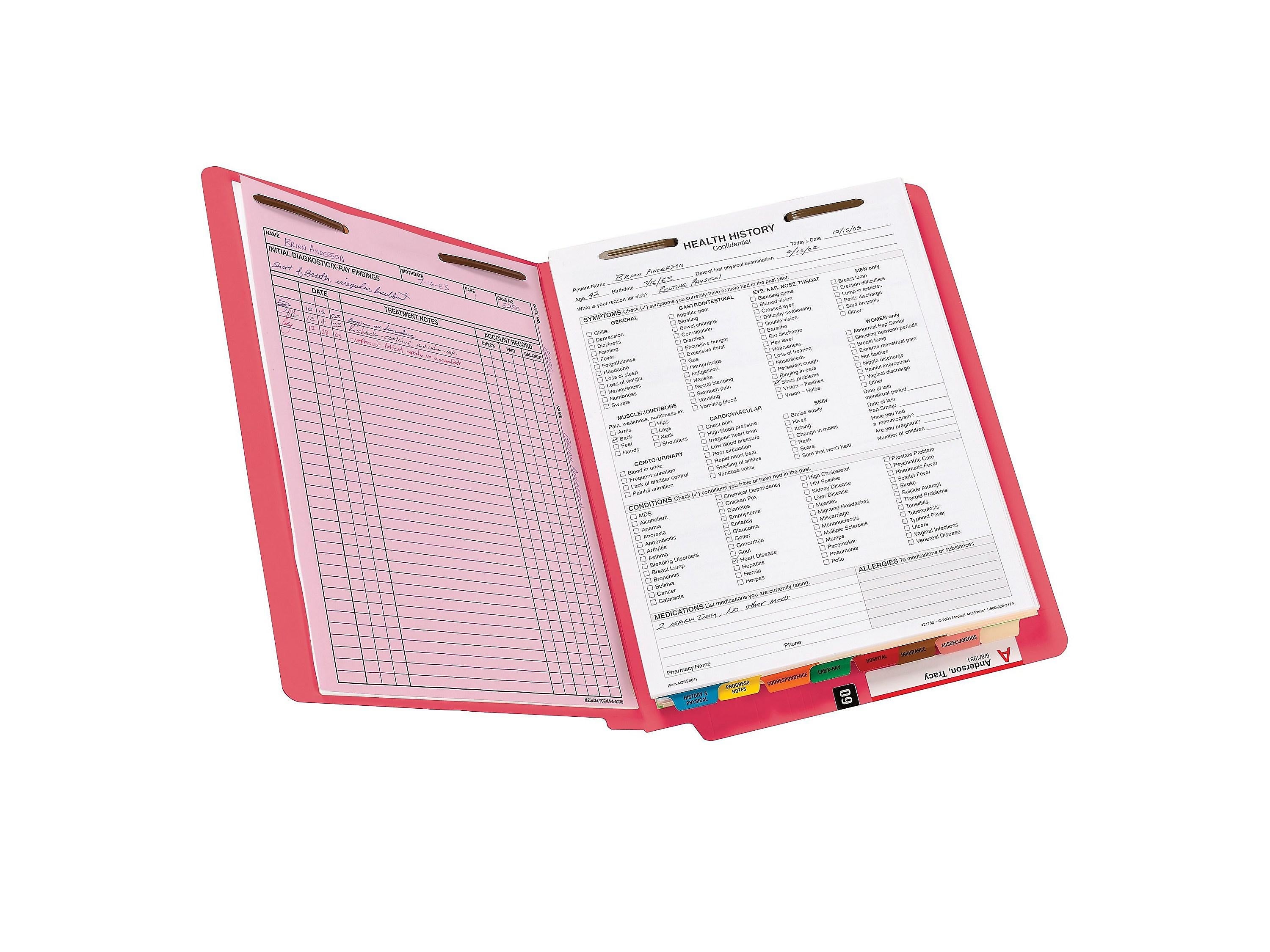 Smead End Tab Classification Folders, Shelf-Master Reinforced Straight-Cut Tab, Letter Size, Red, 50/Box