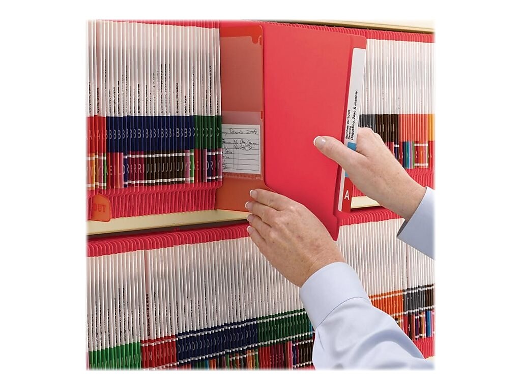 Smead End Tab Classification Folders, Shelf-Master Reinforced Straight-Cut Tab, Letter Size, Red, 50/Box