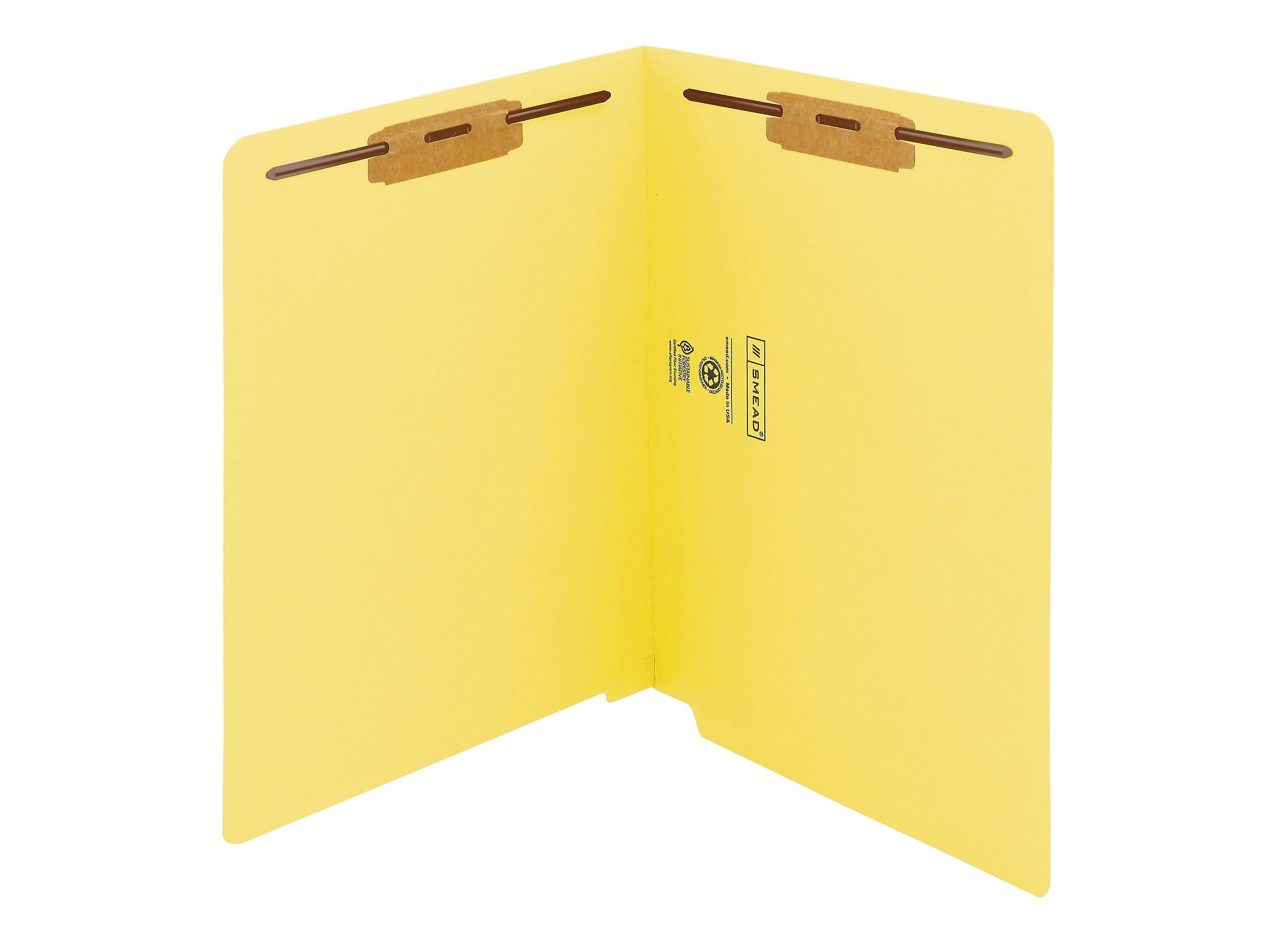 Smead End Tab Classification Folders, Shelf-Master Reinforced Straight-Cut Tab, Letter Size, Yellow, 50/Box