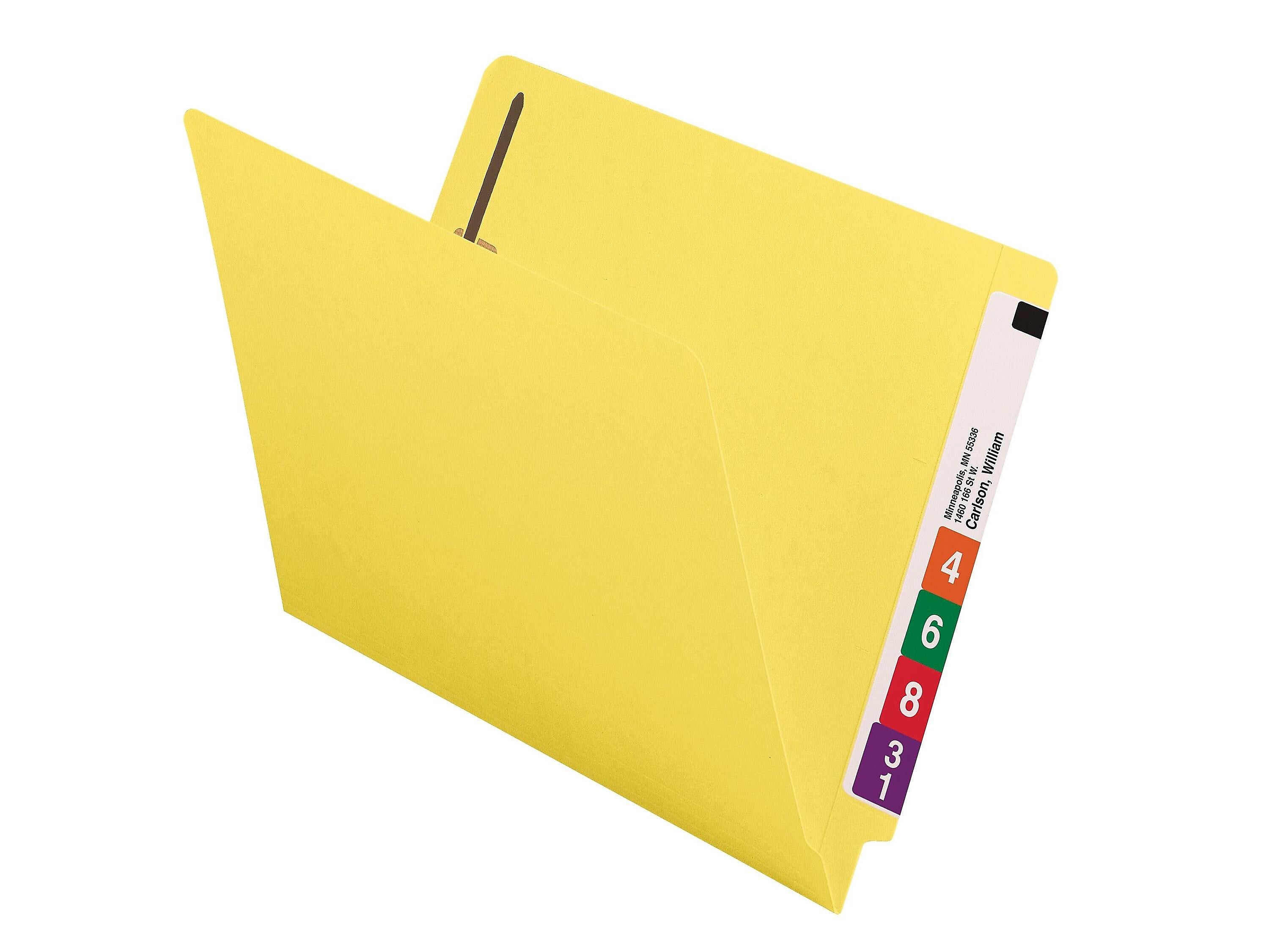 Smead End Tab Classification Folders, Shelf-Master Reinforced Straight-Cut Tab, Letter Size, Yellow, 50/Box