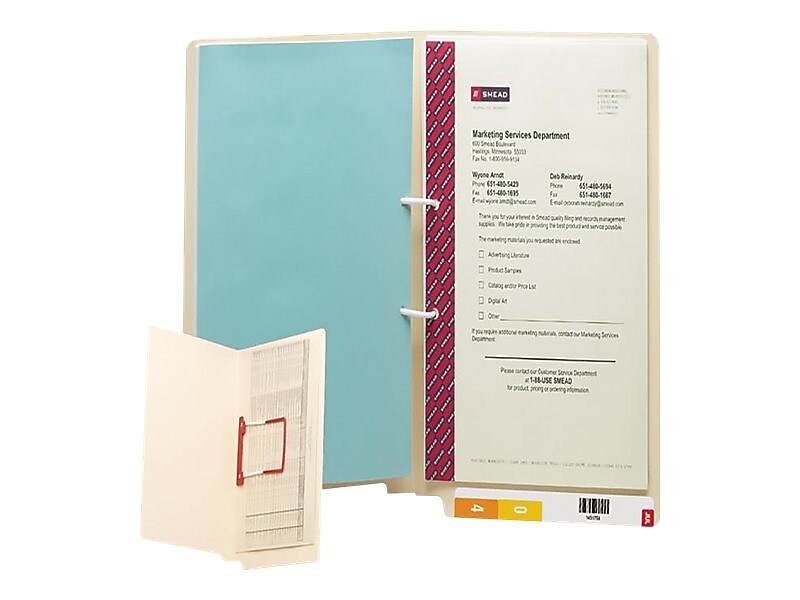 Smead End Tab Fastener Folder, Reinforced Straight-Cut Tab, 1 Fastener, Letter Size, Manila, 50 per Box