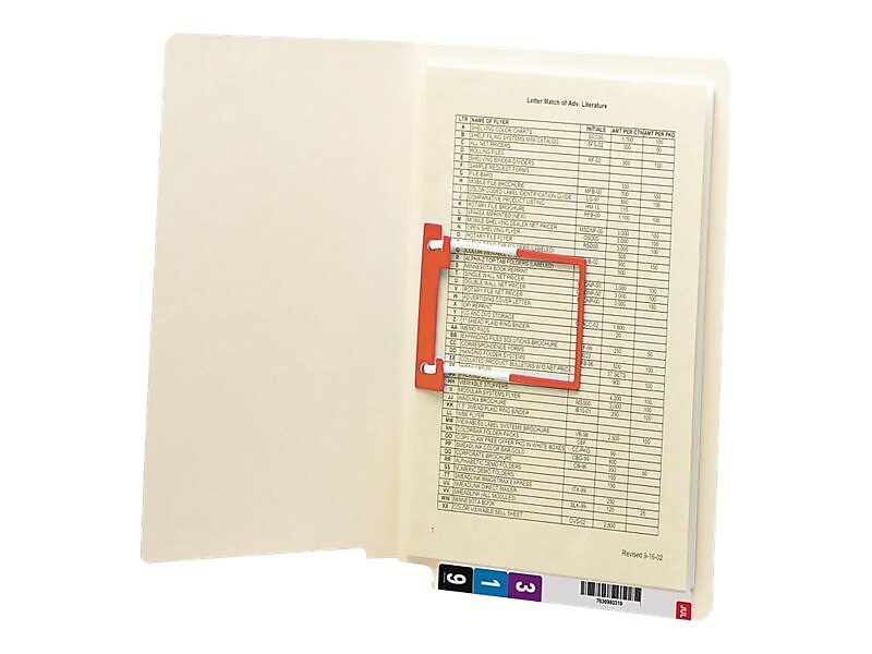 Smead End Tab Fastener Folder, Reinforced Straight-Cut Tab, 1 Fastener, Letter Size, Manila, 50 per Box