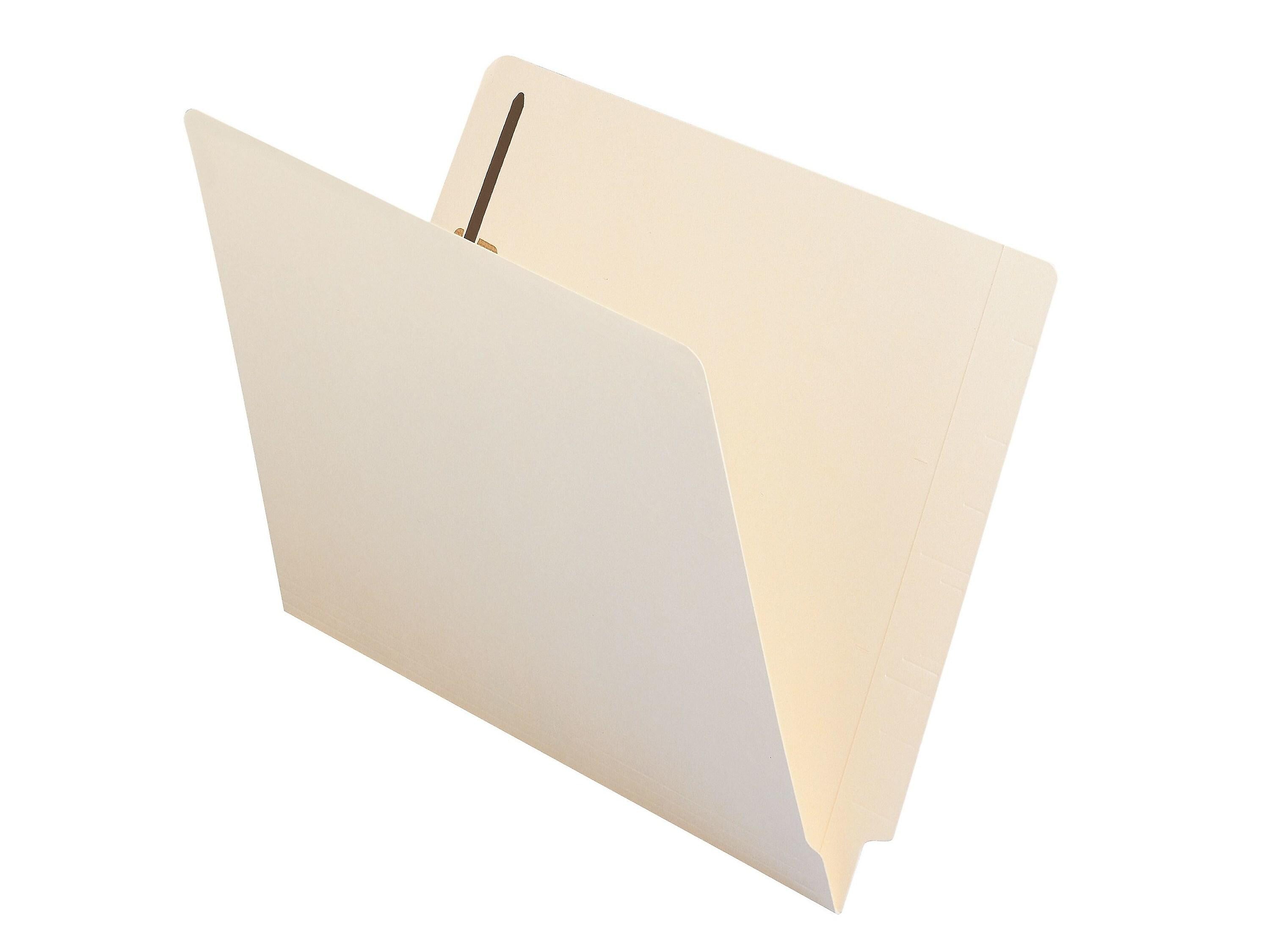 Smead End Tab Fastener Folders, Shelf-Master Reinforced Straight-Cut Tab, Letter Size, Manila, 50/Box