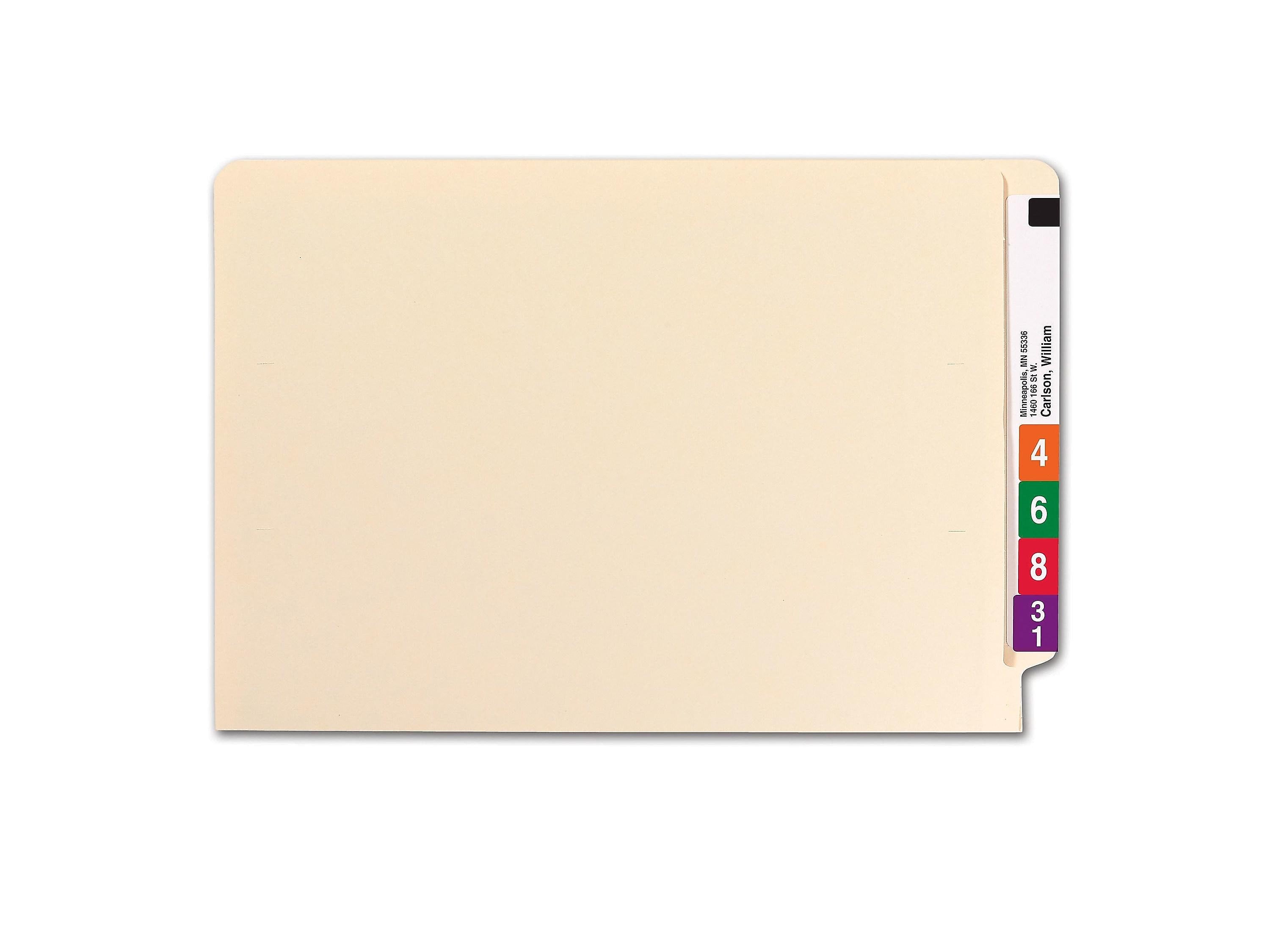 Smead End Tab File Folder, Shelf-Master Reinforced Straight-Cut Tab, Legal Size, Manila, 100/Box