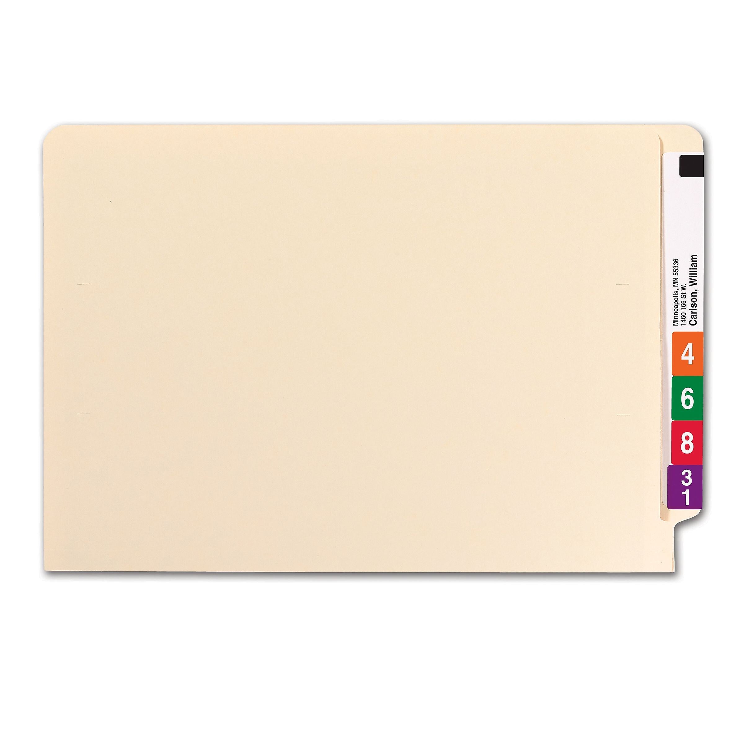 Smead End Tab File Folder, Shelf-Master Reinforced Straight-Cut Tab, Legal Size, Manila, 100/Box