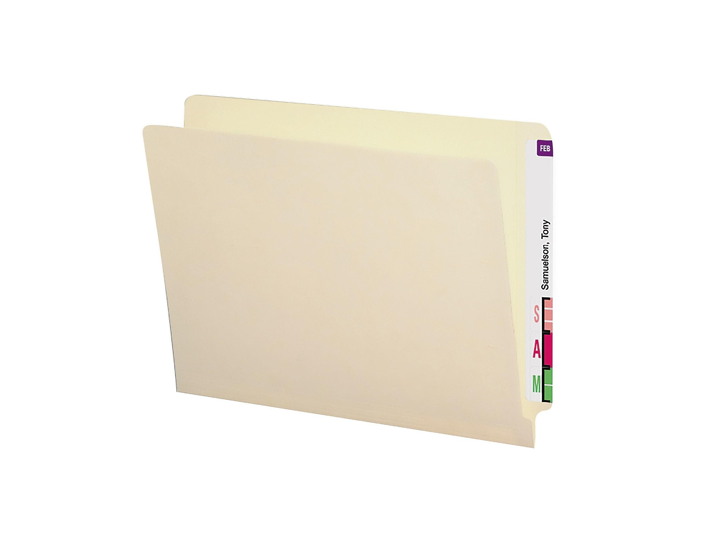 Smead End Tab File Folder, Shelf-Master Reinforced Straight-Cut Tab, Letter Size, Manila, 50/Box