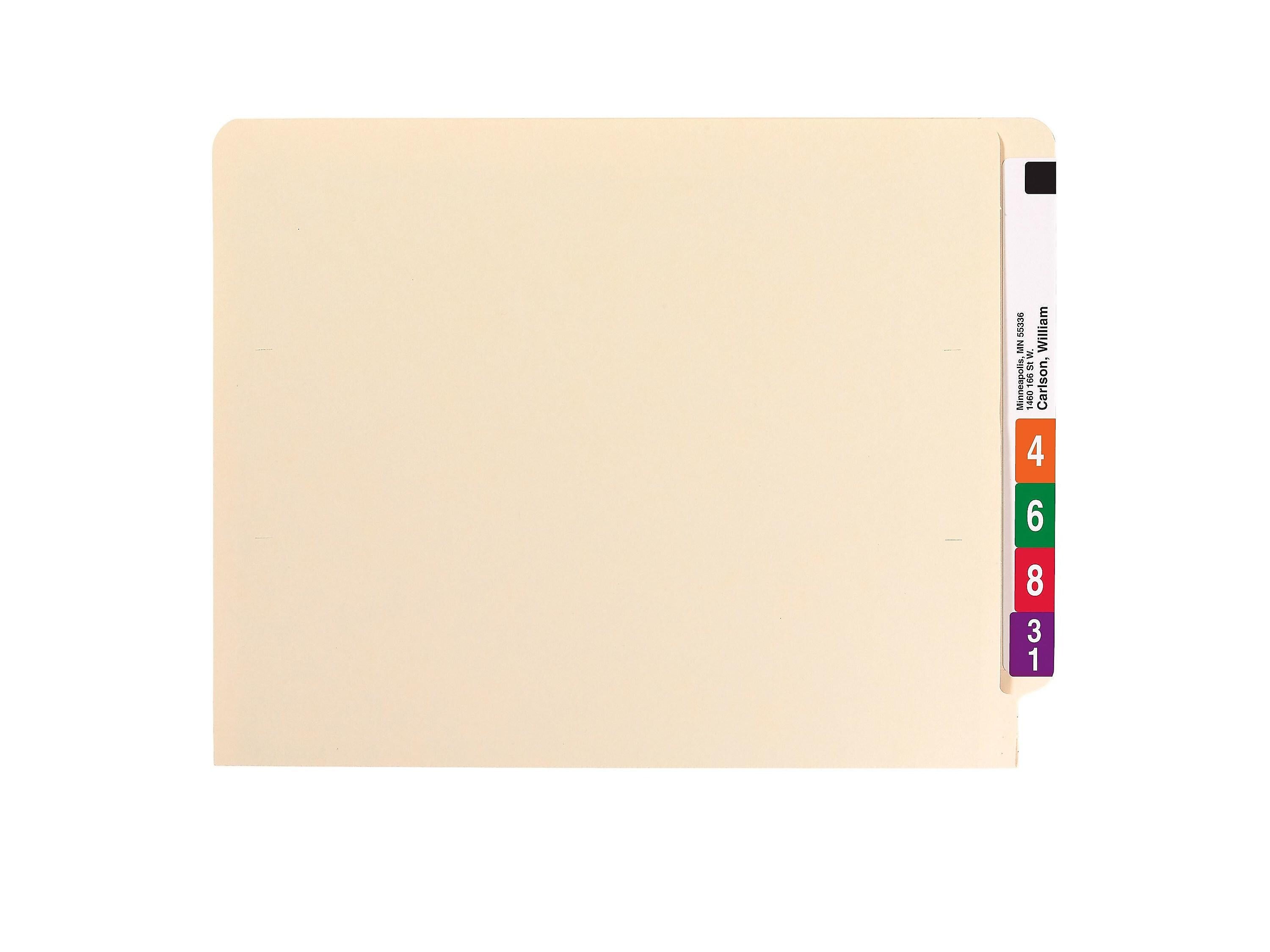 Smead End Tab File Folder, Straight-Cut Tab, Letter Size, Manila, 100/Box
